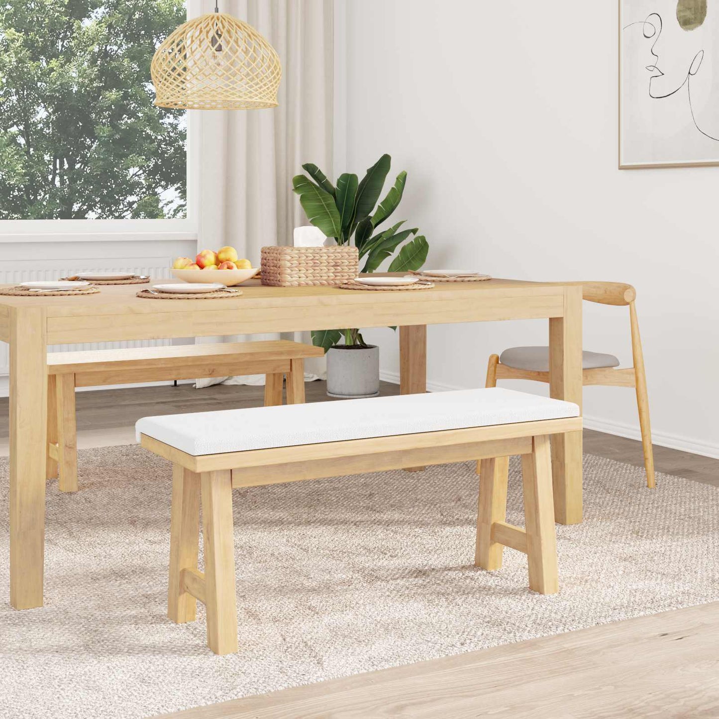 Bankkussen Stof Wit Diepte 35 cm