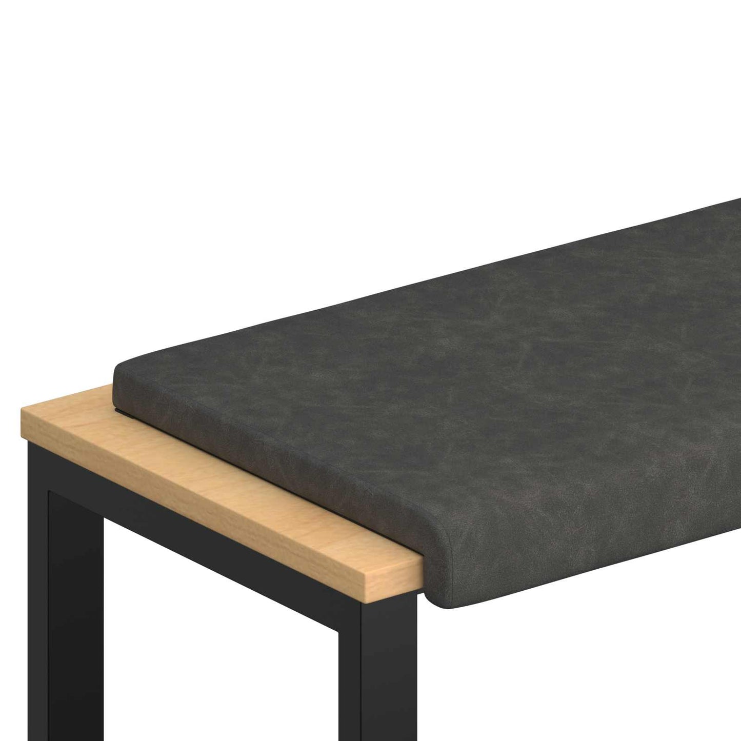 Bankkussen Kunstleer Zwart Diepte 35 cm