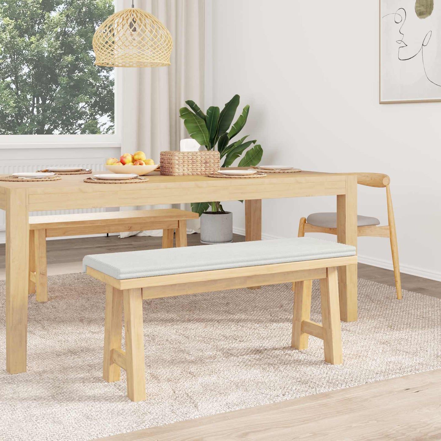 Bankkussen Pluche Corduroy Crèmekleurig Diepte 35 cm