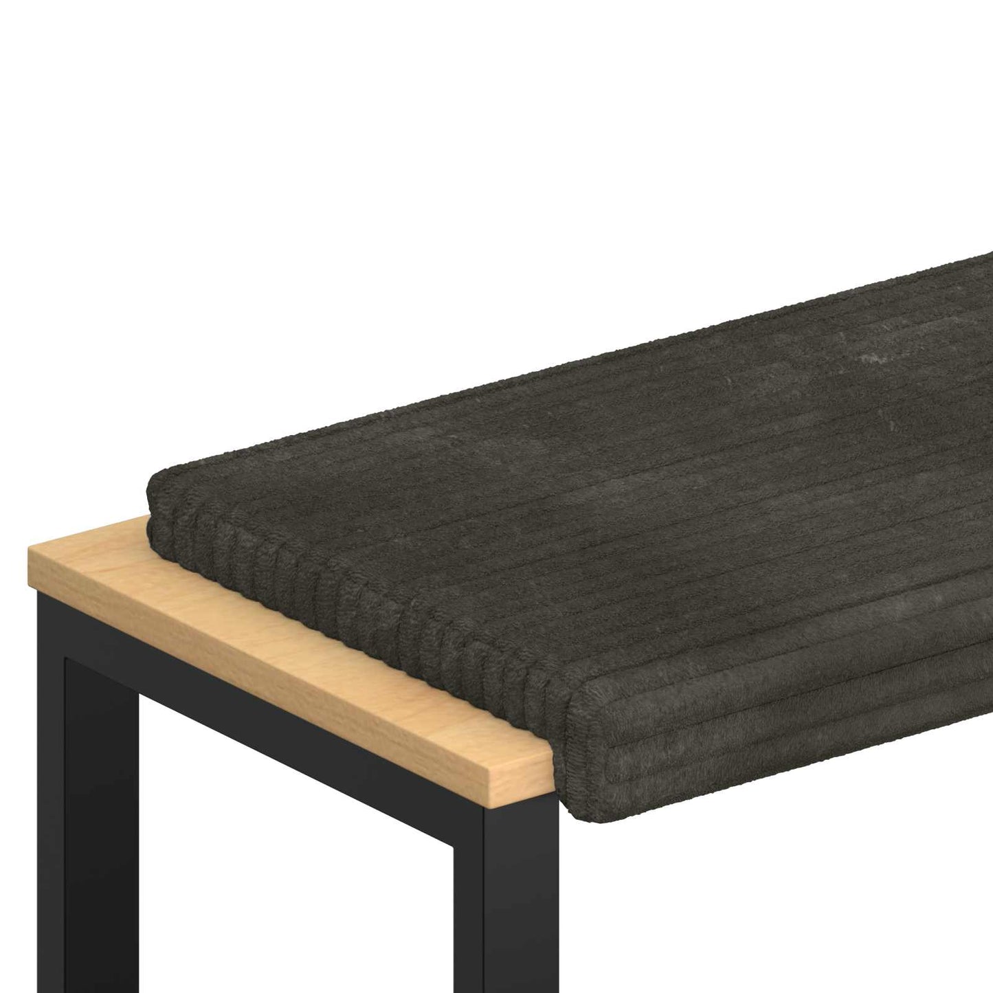 Bankkussen Pluche Corduroy Antraciet Diepte 35 cm