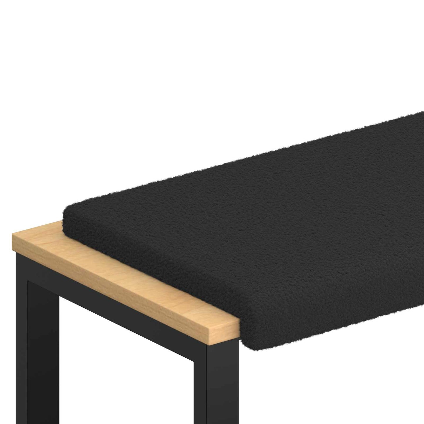 Bankkussen Sherpa Stof Zwart Diepte 35 cm