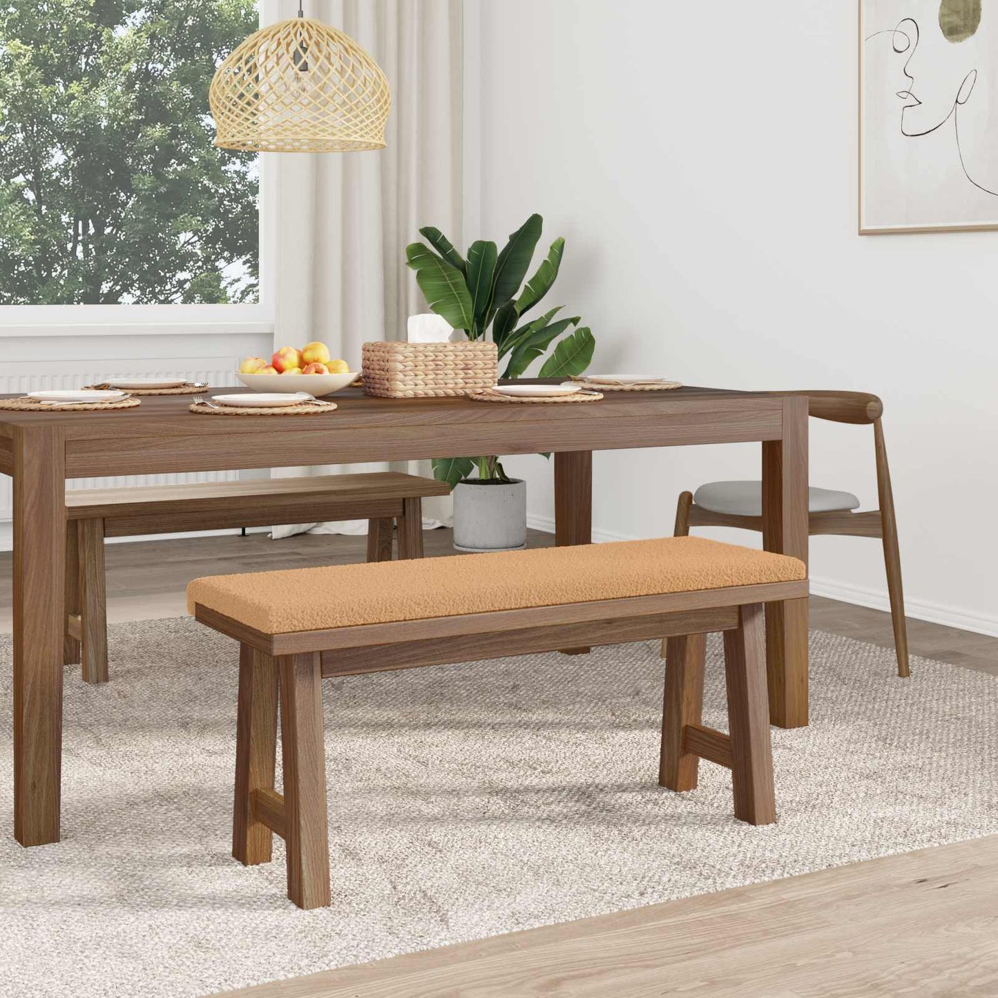 Bankkussen Sherpa Stof Beige Diepte 35 cm