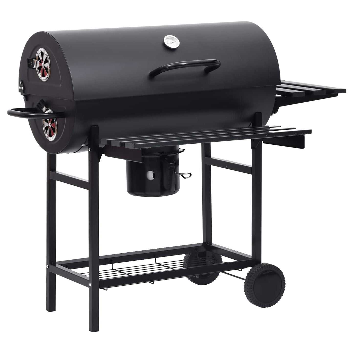 Vaten Grill met Wielen en Planken 3 pcs 115 x 85 x 95 cm Metaal