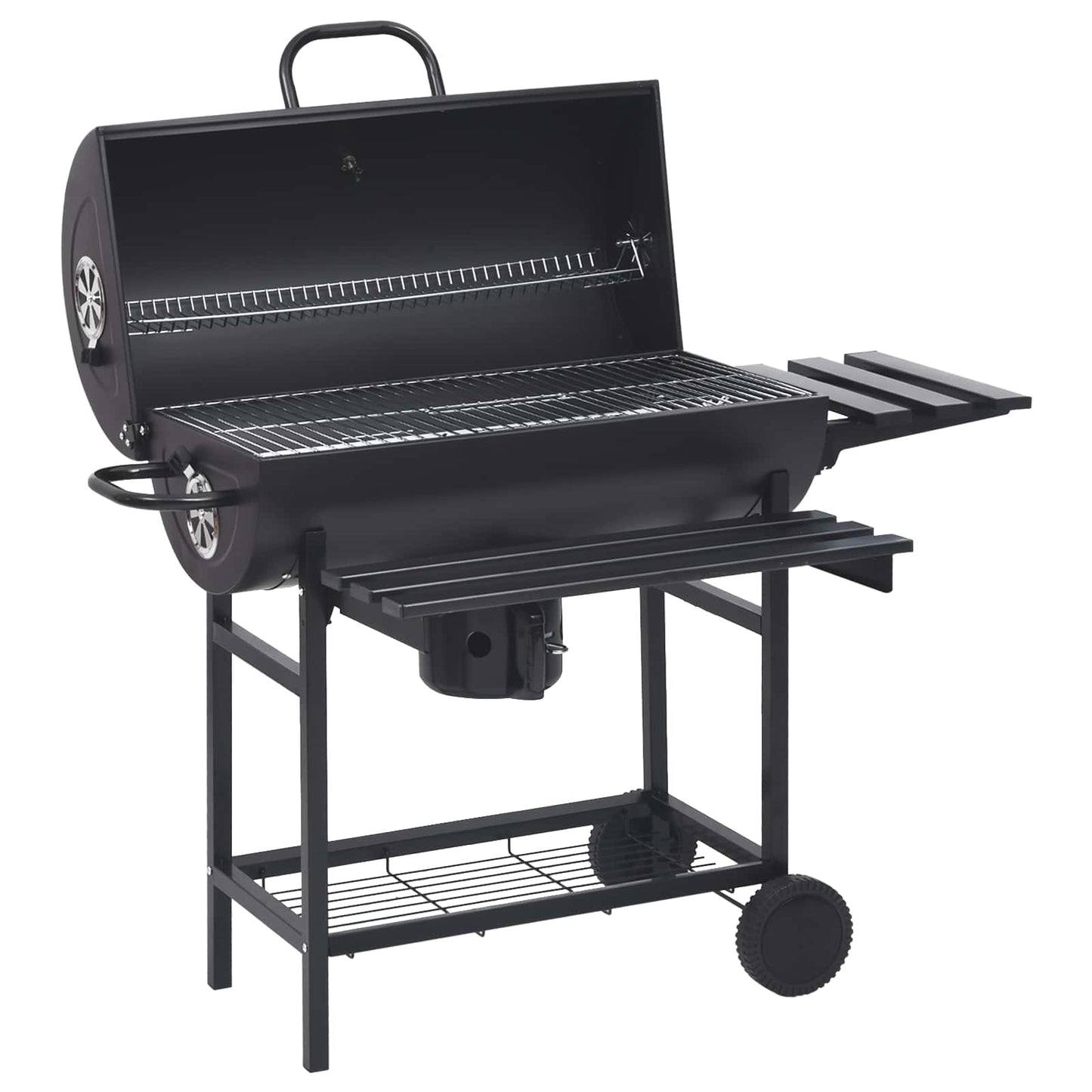 Vaten Grill met Wielen en Planken 3 pcs 115 x 85 x 95 cm Metaal