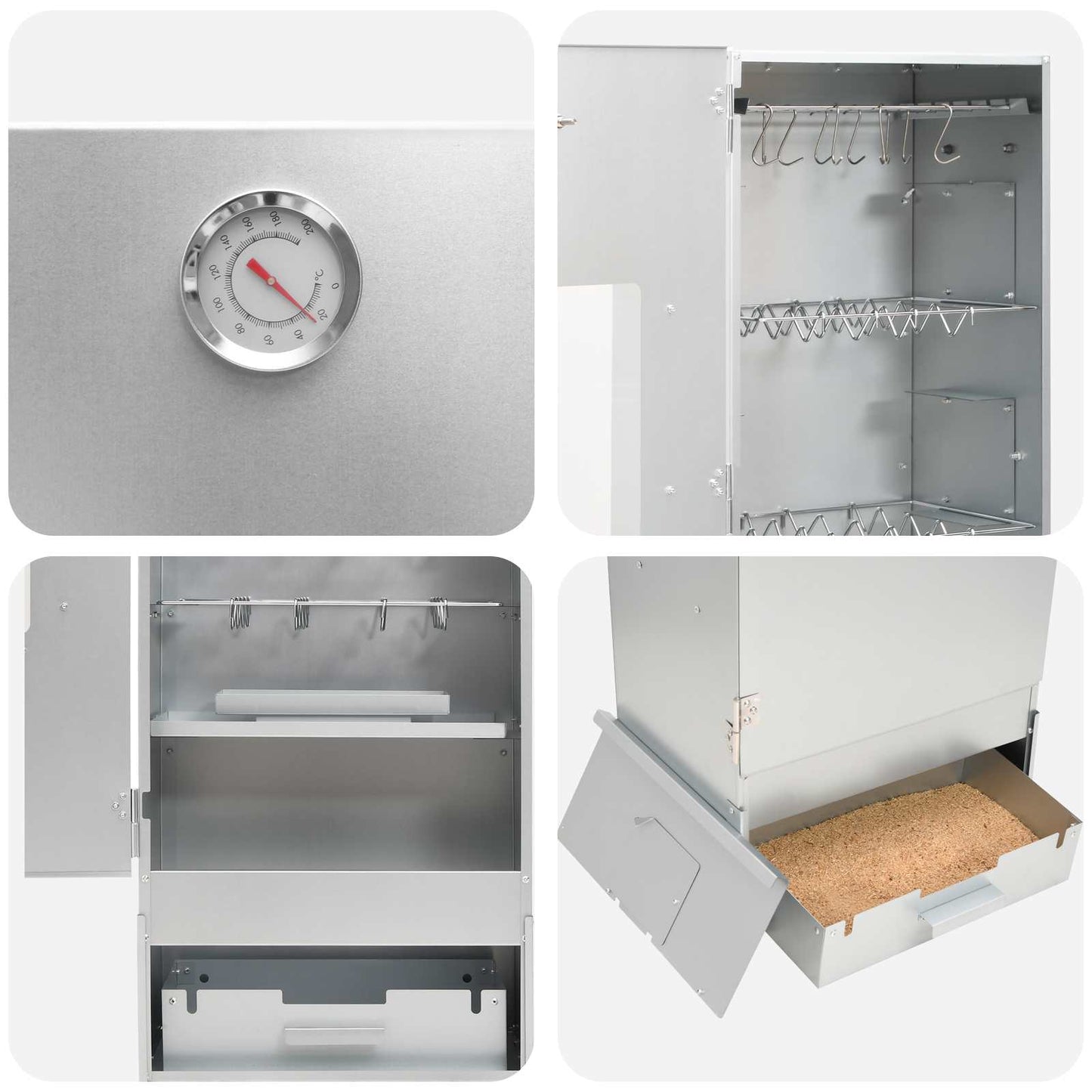 Rookoven 3 pcs Zilverkleurig Gegalvaniseerd staal