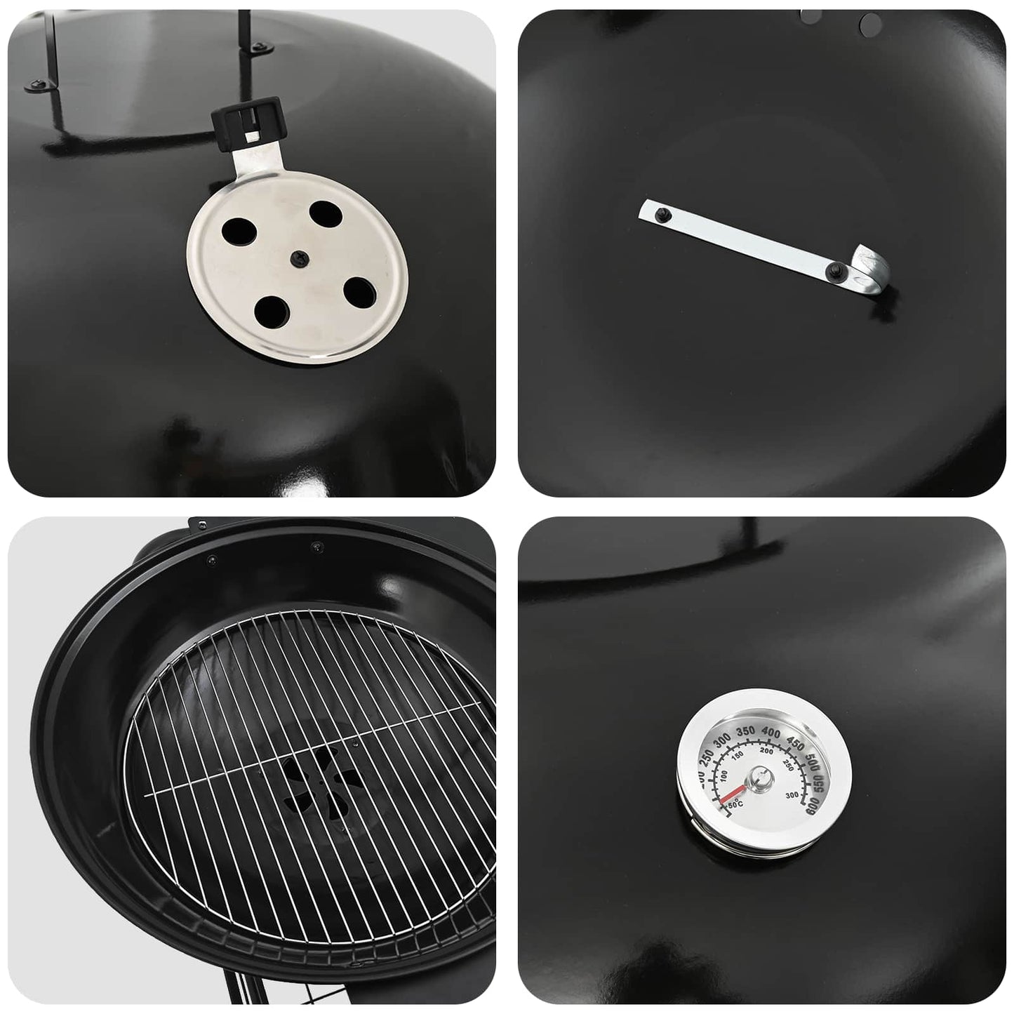 Houtskoolgrill met Rookbuizen 91 x 71 x 107 cm Staal Zwart