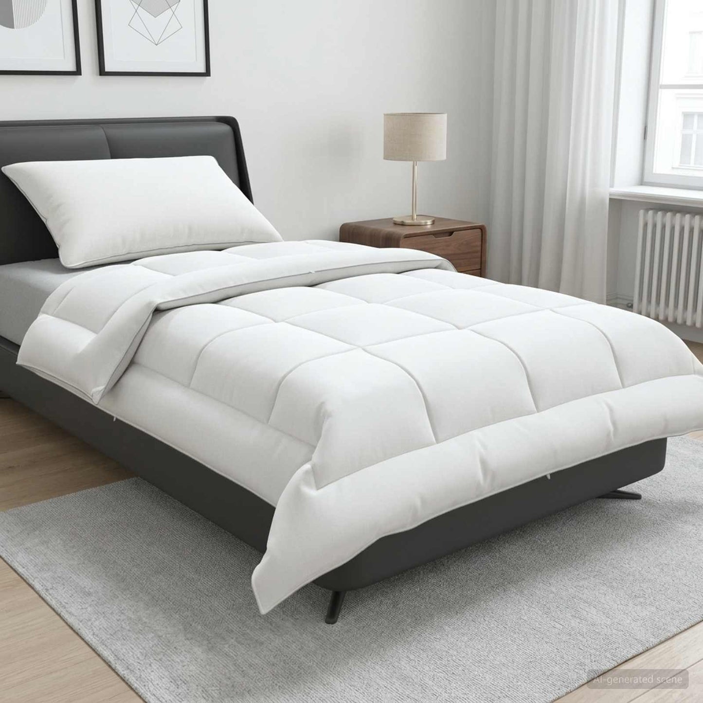 Dekbed en Kussen Set 2 pcs 155x200 cm Zomer 200 GSM Wol Wit is nu te koop bij PeponiXL, paradijselijk wonen!
