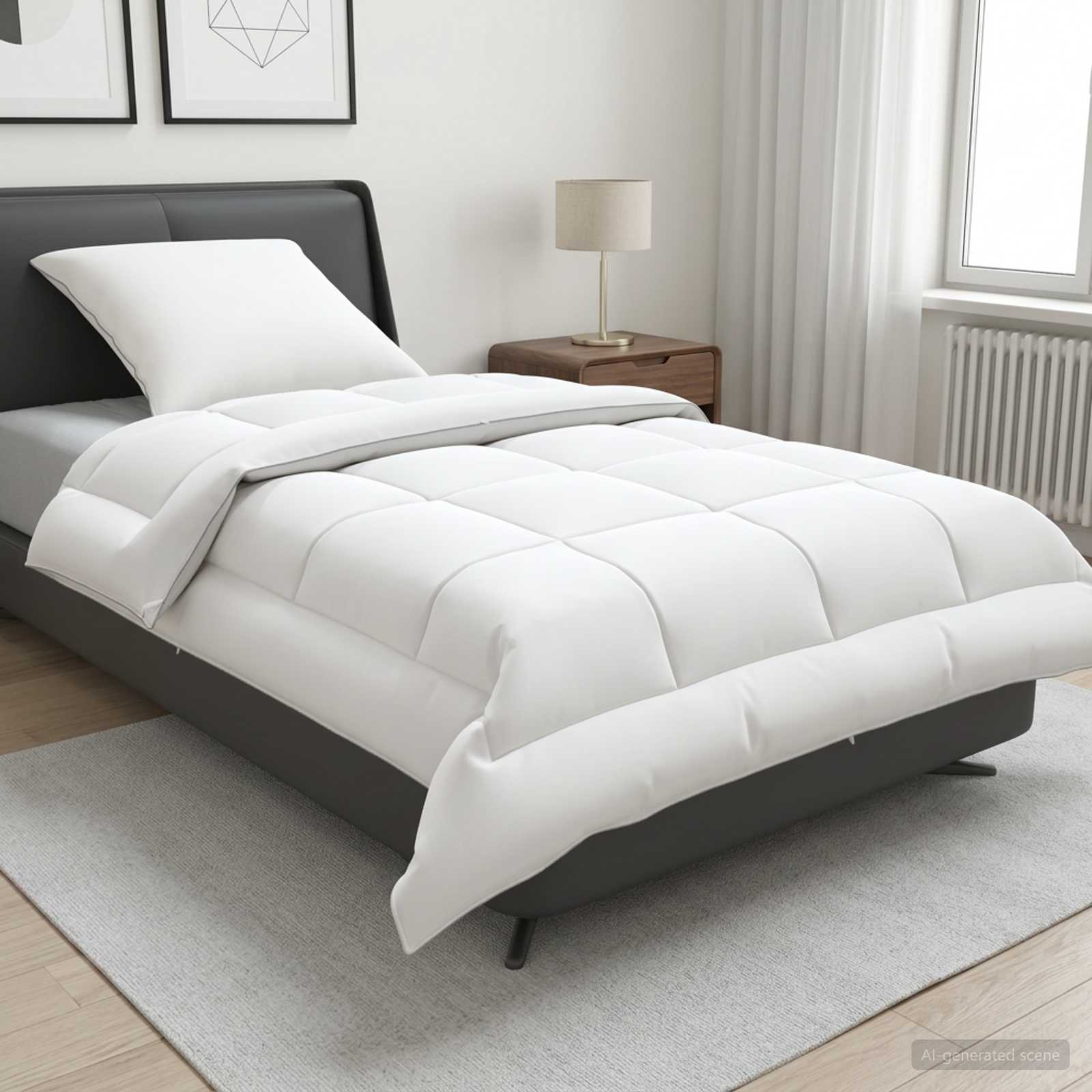 Dekbed en Kussen Set 2 pcs 155x200 cm Zomer 200 GSM Wol Wit is nu te koop bij PeponiXL, paradijselijk wonen!