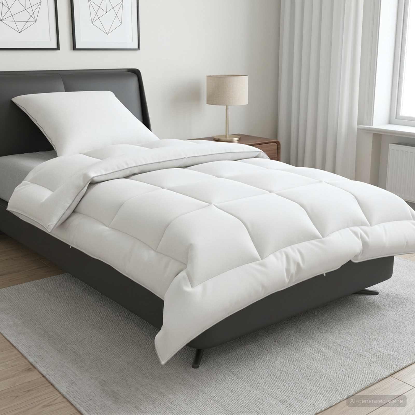 Dekbed en Kussen Set 2 pcs 140x200 cm Winter 450 GSM Wol Wit is nu te koop bij PeponiXL, paradijselijk wonen!