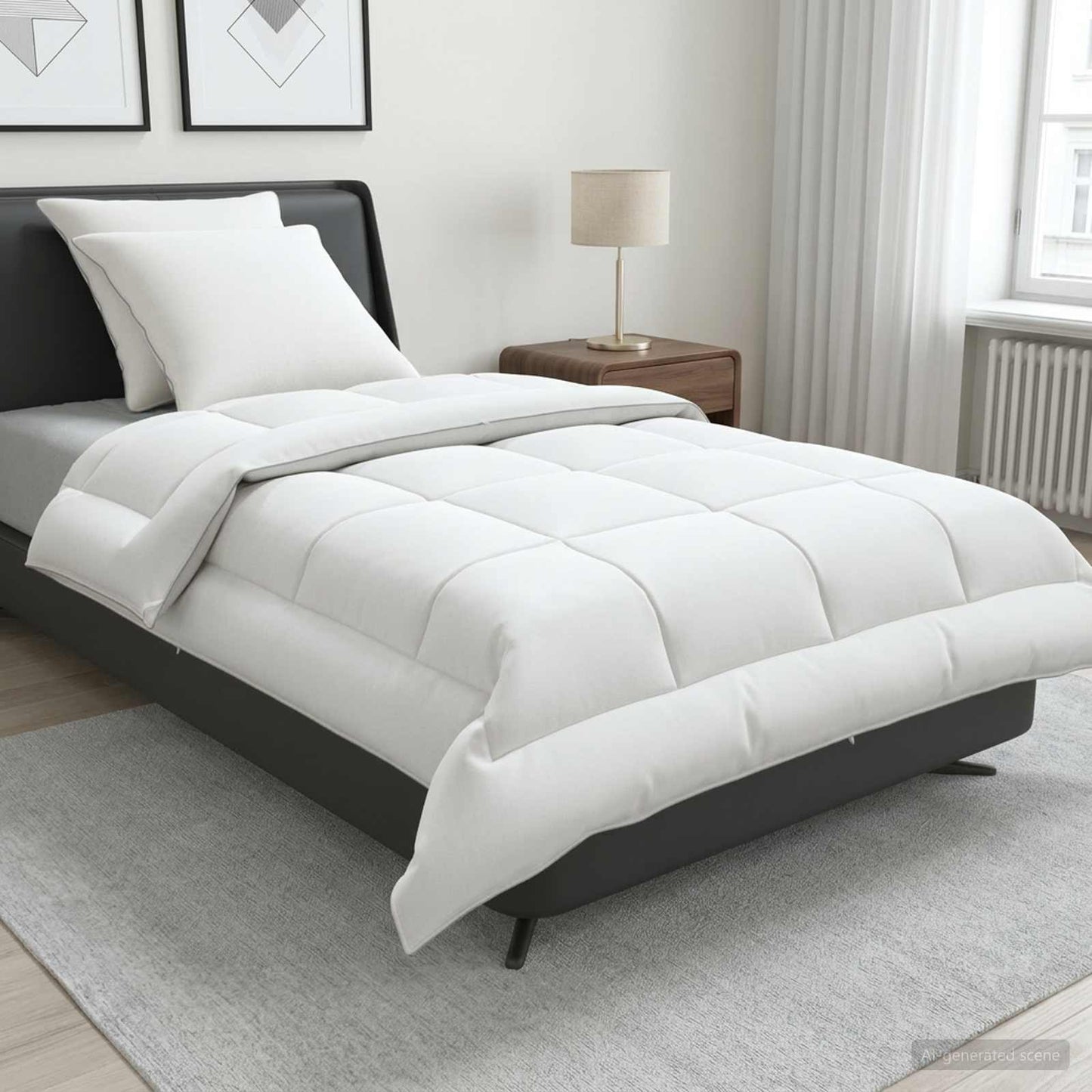 Dekbed en Kussen Set 3 pcs 135x220 cm Zomer 140 GSM Wol Wit is nu te koop bij PeponiXL, paradijselijk wonen!