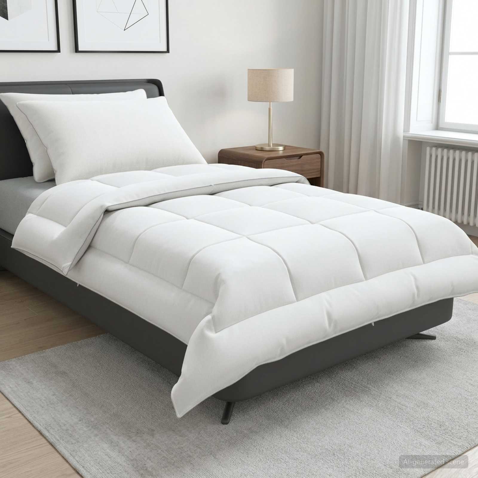 Dekbed en Kussen Set 3 pcs 155x220 cm Zomer 140 GSM Wol Wit is nu te koop bij PeponiXL, paradijselijk wonen!