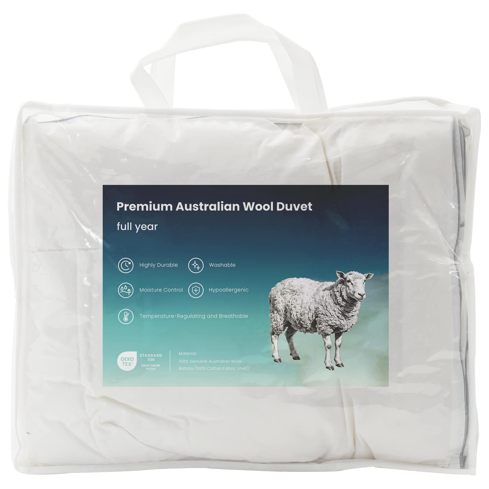 Dekbed en Kussen Set 3 pcs 200x200 cm 4 seizoenen 220 GSM Wol is nu te koop bij PeponiXL, paradijselijk wonen!