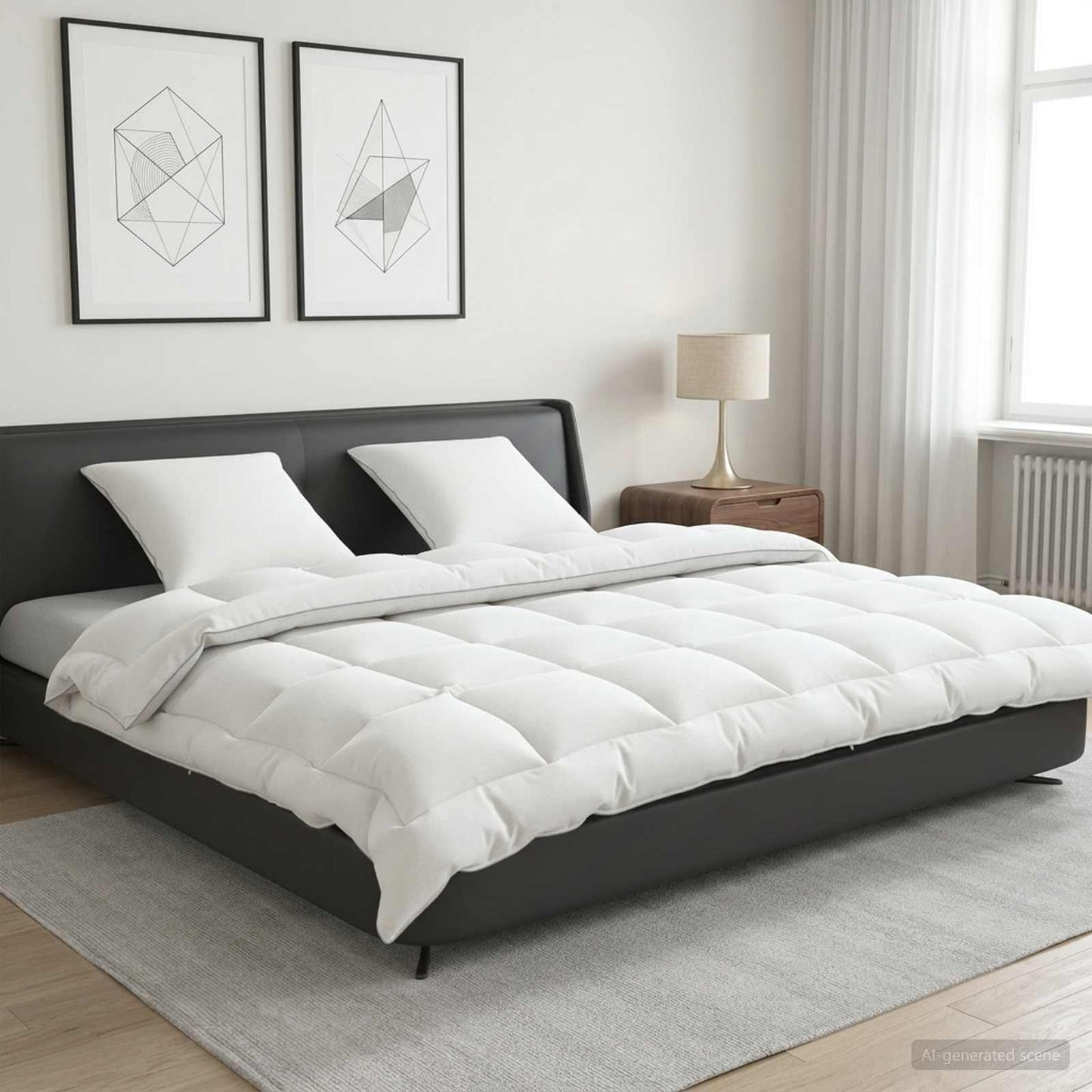 Dekbed en Kussen Set 3 pcs 220x260 cm Winter 450 GSM Wol Wit is nu te koop bij PeponiXL, paradijselijk wonen!