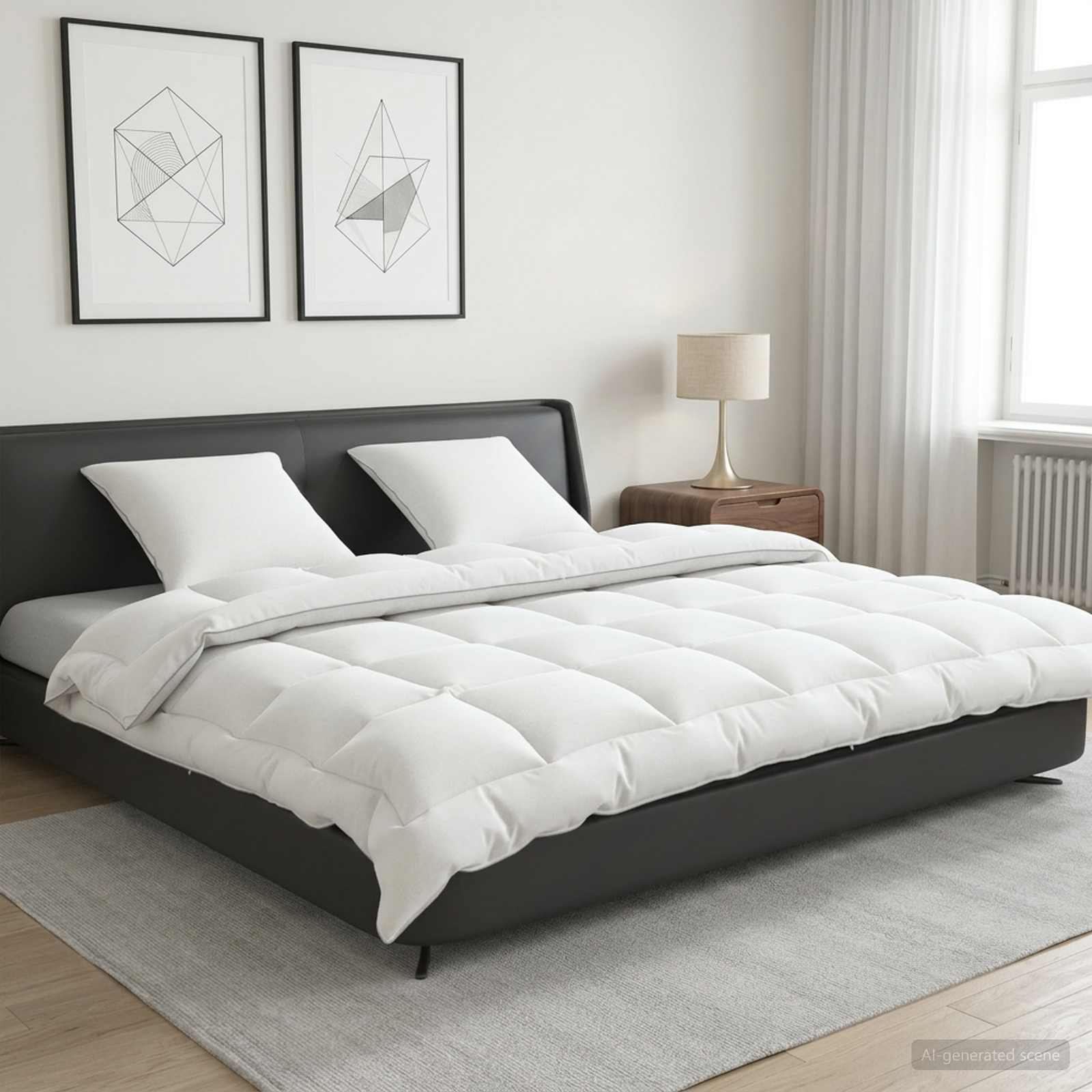 Dekbed en Kussen Set 3 pcs 240x260 cm Winter 450 GSM Wol Wit is nu te koop bij PeponiXL, paradijselijk wonen!