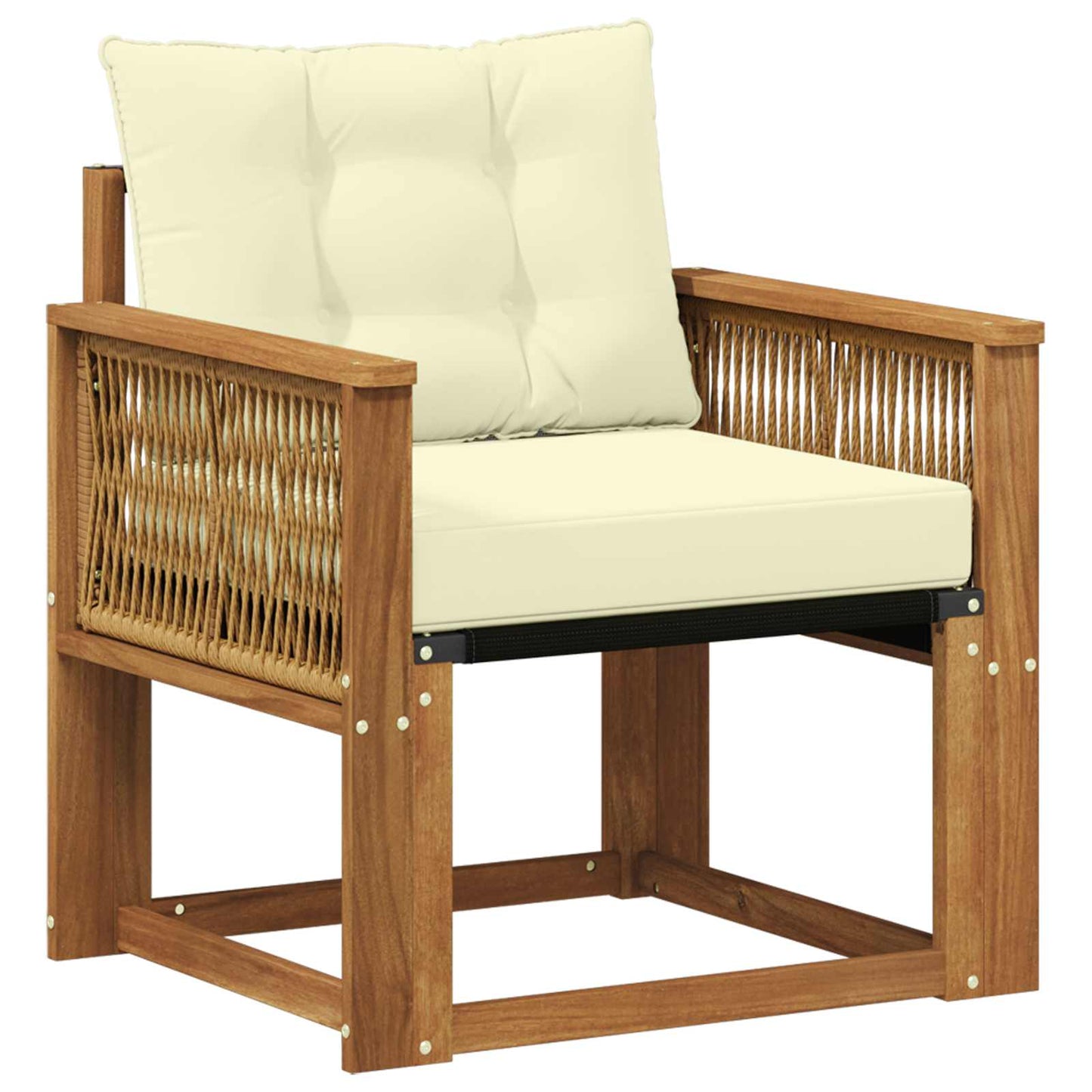 Buiten Midden Sofa Massief Acaciahout en Textilene Naturel is nu te koop bij PeponiXL, paradijselijk wonen!