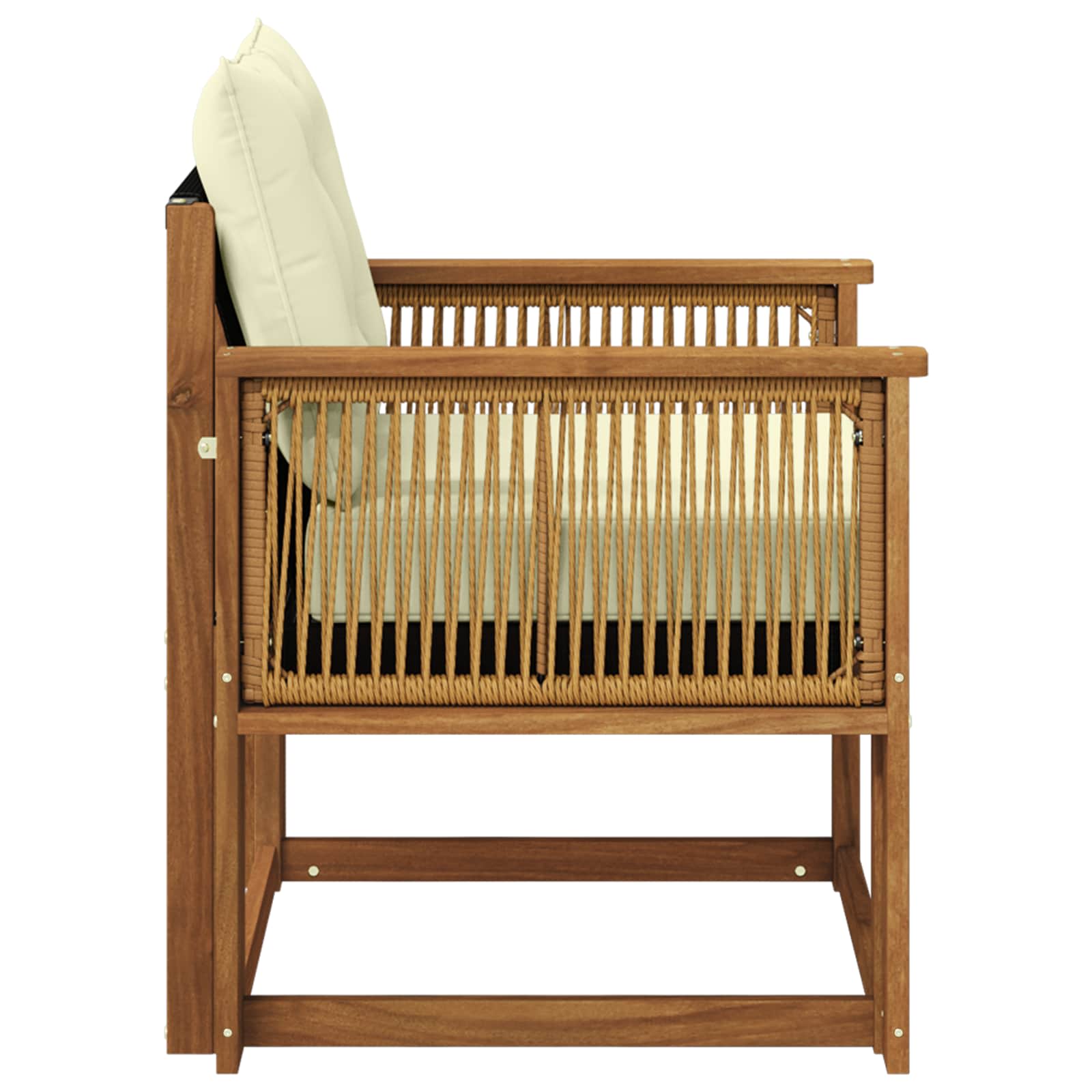 Buiten Midden Sofa Massief Acaciahout en Textilene Naturel is nu te koop bij PeponiXL, paradijselijk wonen!