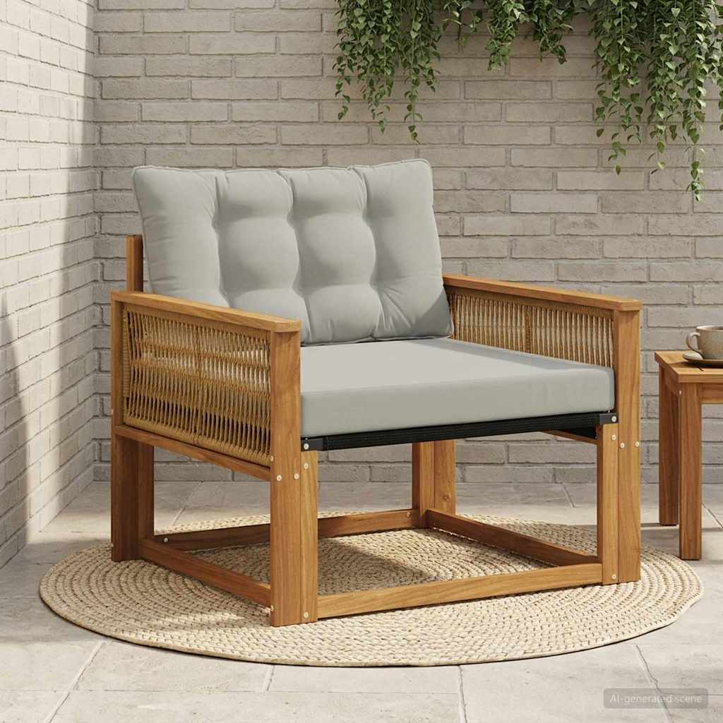 Buiten bankenset Massief Acaciahout en Textilene Naturel is nu te koop bij PeponiXL, paradijselijk wonen!