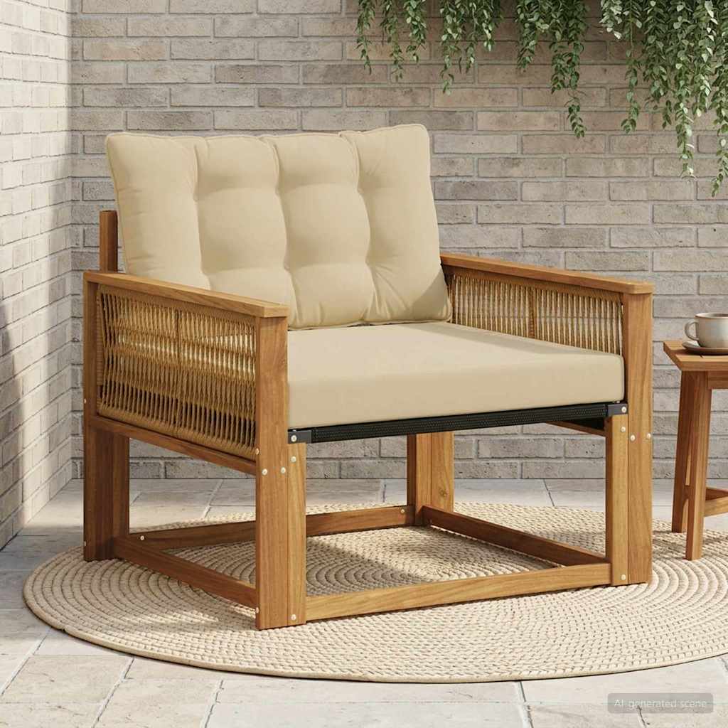 Buiten bankenset Massief Acaciahout en Textilene Naturel is nu te koop bij PeponiXL, paradijselijk wonen!