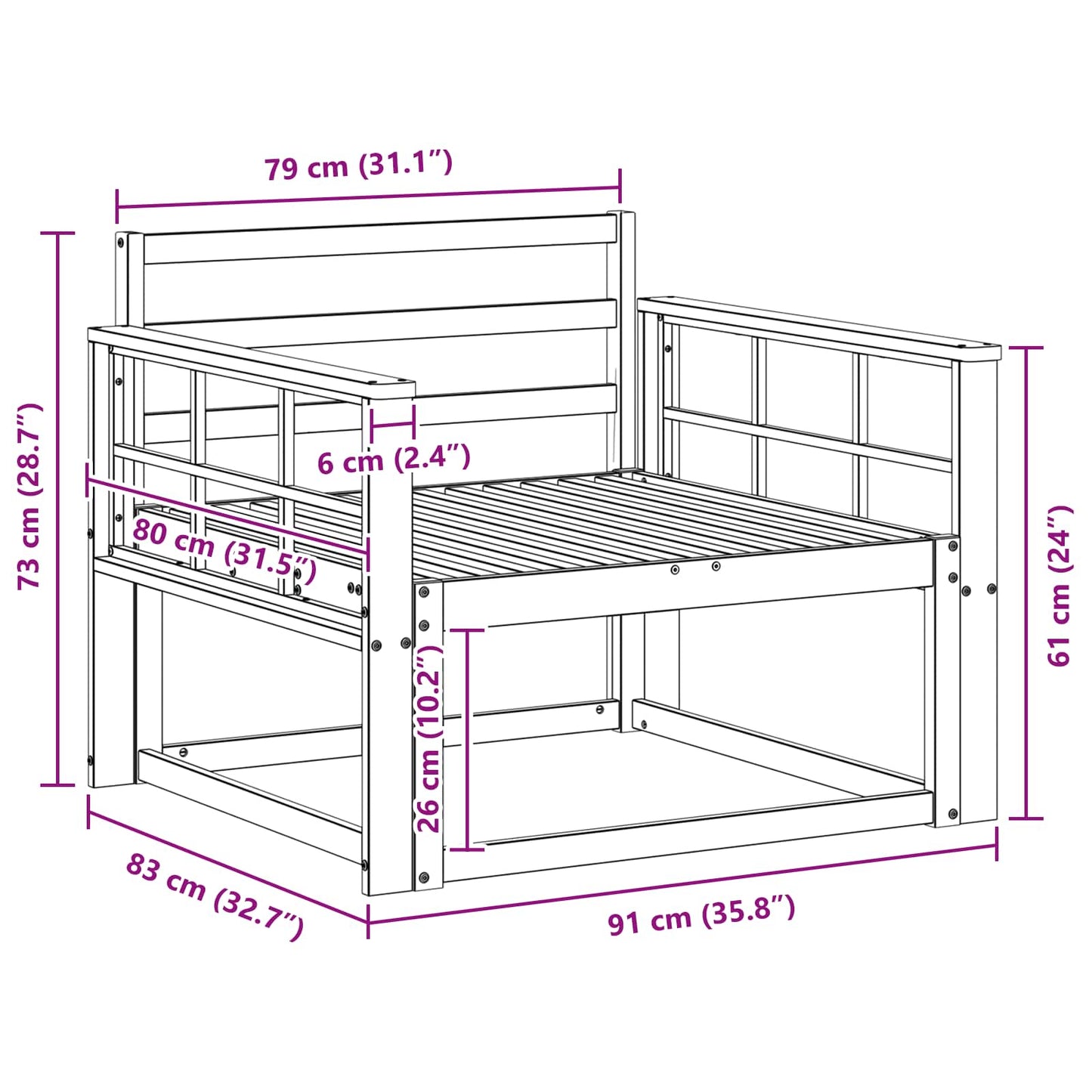 Buiten Midden Sofa Massief Acaciahout Wit is nu te koop bij PeponiXL, paradijselijk wonen!