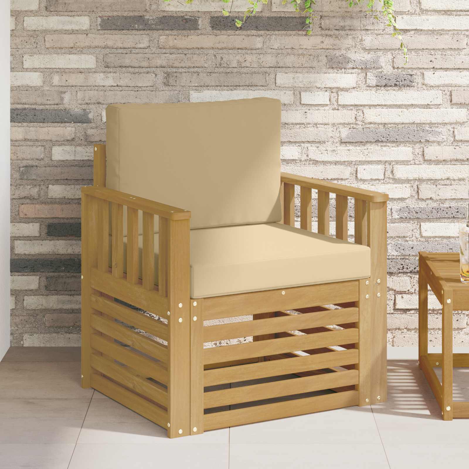 2 Stuk Buiten bankenset Polyester Wit en Beige is nu te koop bij PeponiXL, paradijselijk wonen!