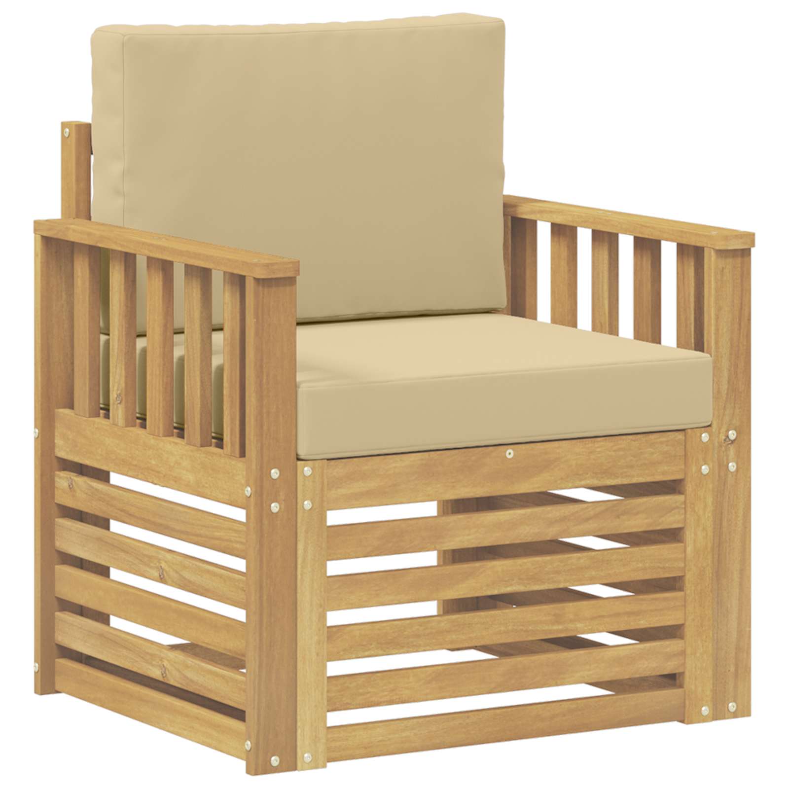 2 Stuk Buiten bankenset Polyester Wit en Beige is nu te koop bij PeponiXL, paradijselijk wonen!