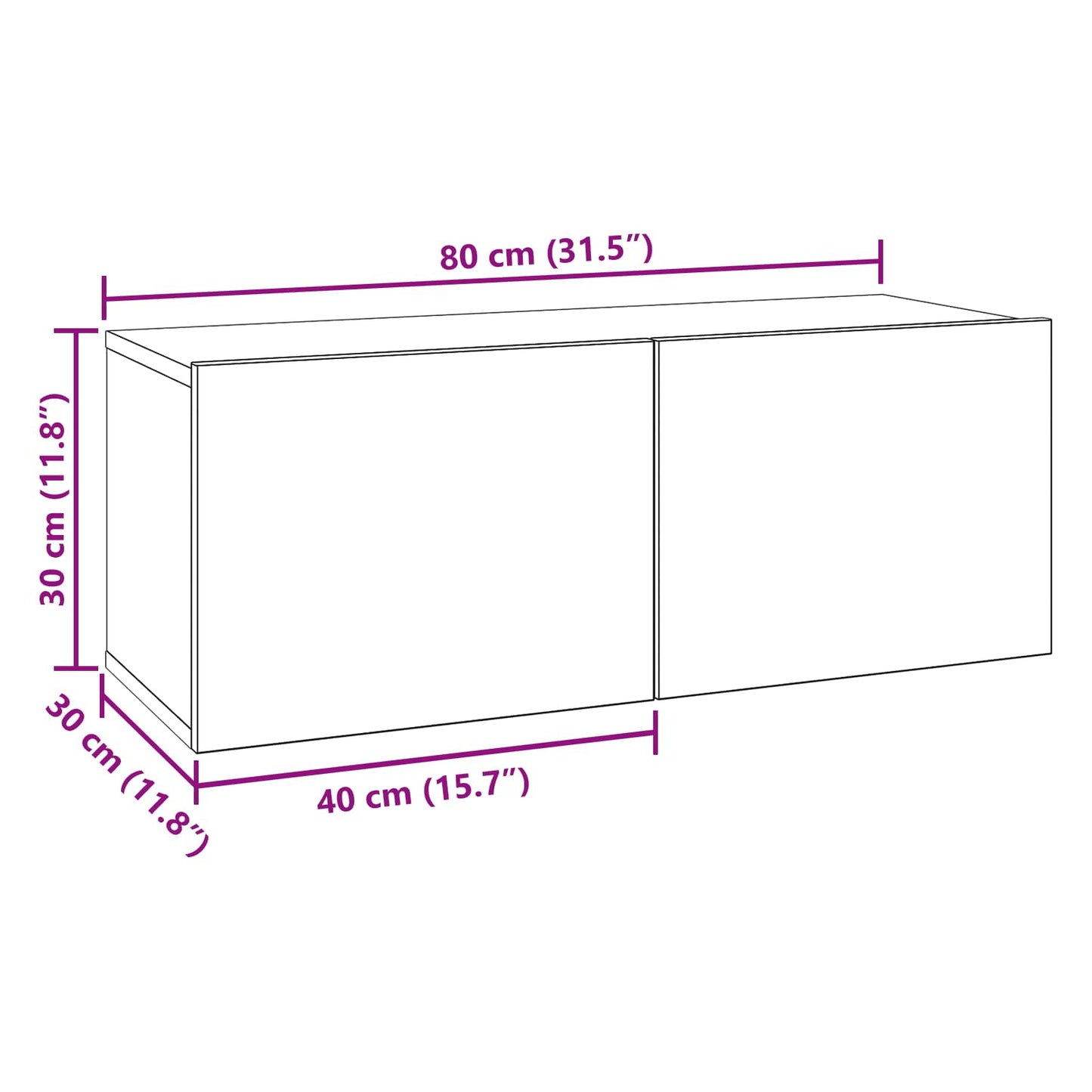 Tv-meubelset 6 pcs 80 x 30 x 30 cm Zwart eiken Bewerkt hout is nu te koop bij PeponiXL, paradijselijk wonen!