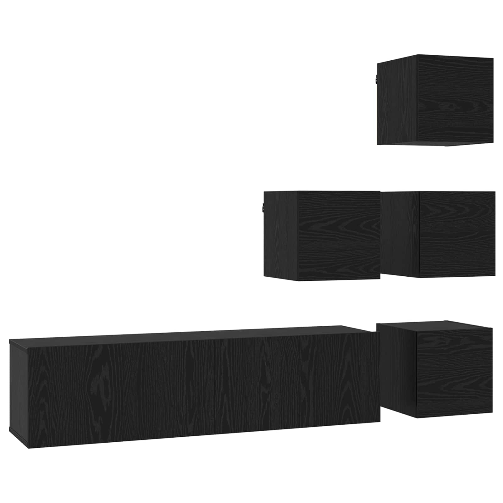 Tv-meubelset 6 pcs 60 x 30 x 30 cm Zwart eiken Bewerkt hout is nu te koop bij PeponiXL, paradijselijk wonen!