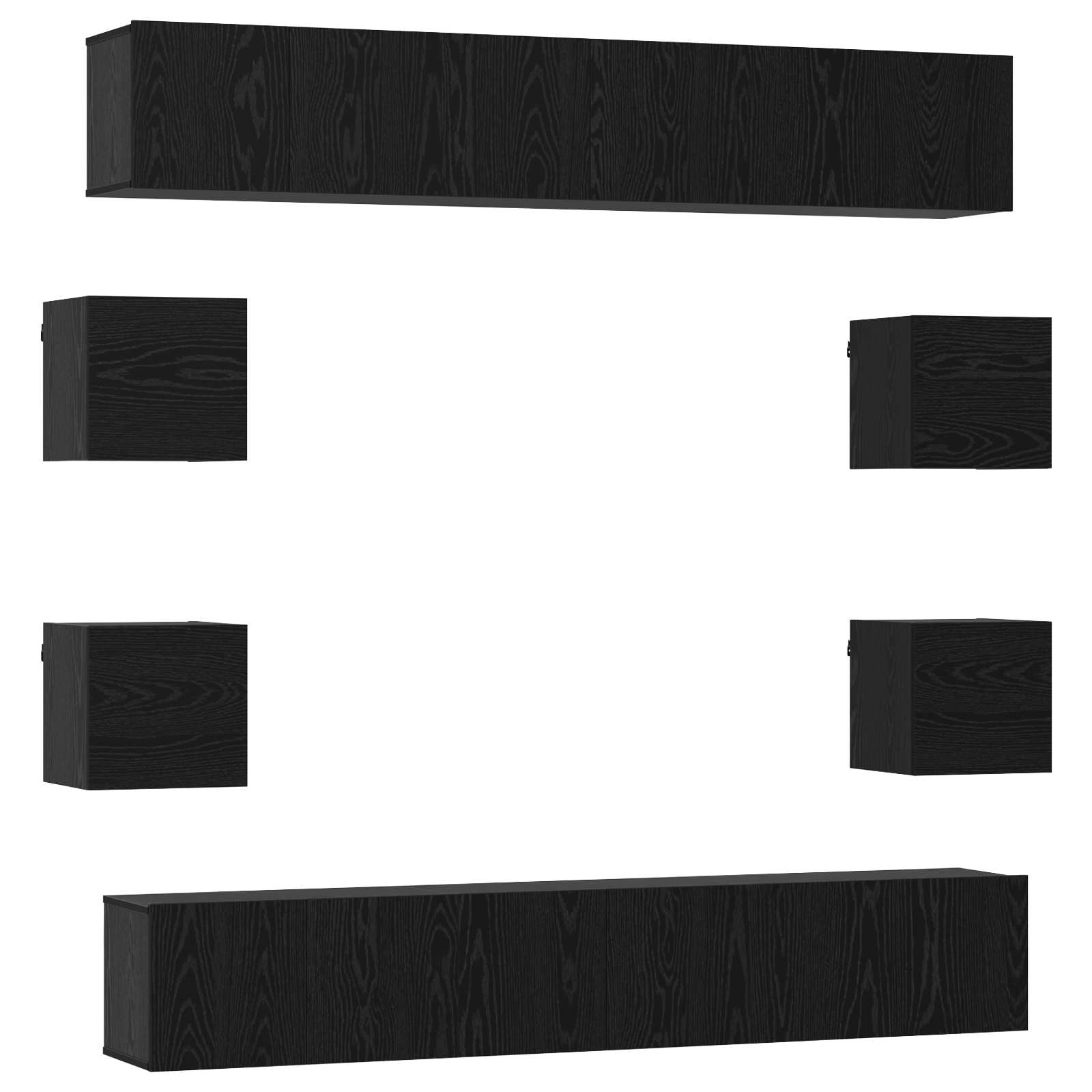 Tv-meubelset 10 pcs 180 x 30 x 30 cm Zwart eiken Bewerkt hout is nu te koop bij PeponiXL, paradijselijk wonen!