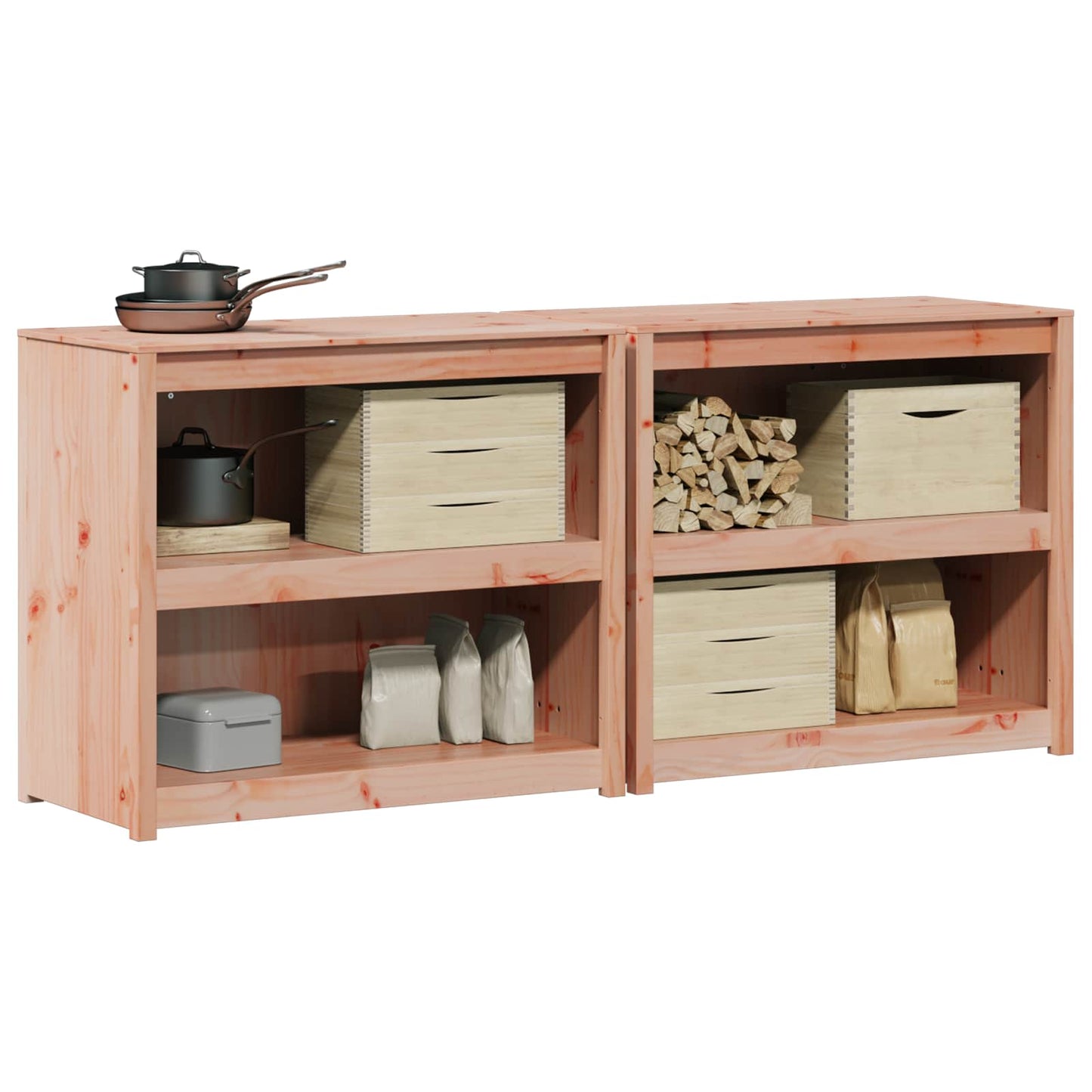 Buitenkeukenkast MEPPEL 2 pcs Natuurlijk Douglas is nu te koop bij PeponiXL, paradijselijk wonen!
