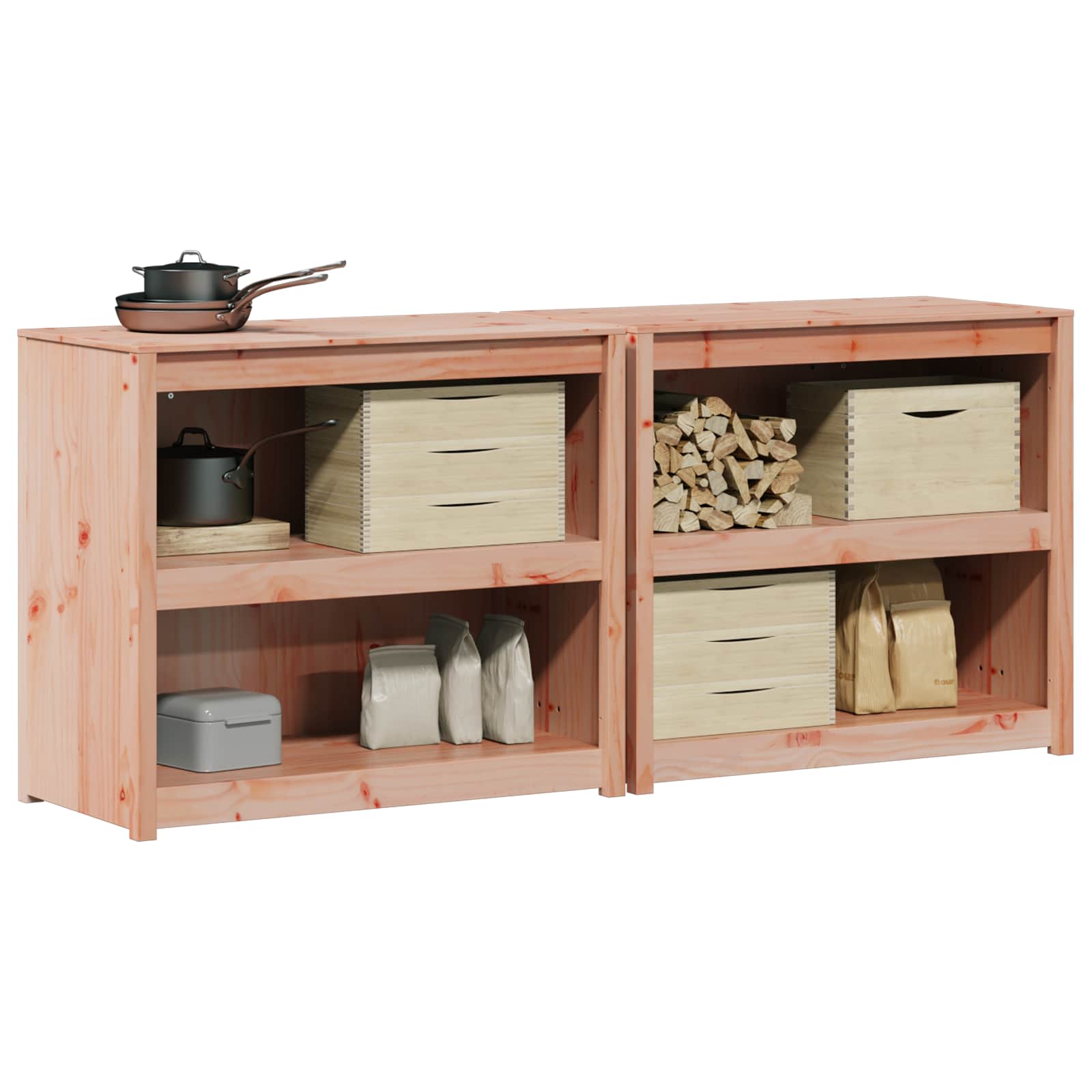 Buitenkeukenkast MEPPEL 2 pcs Natuurlijk Douglas is nu te koop bij PeponiXL, paradijselijk wonen!