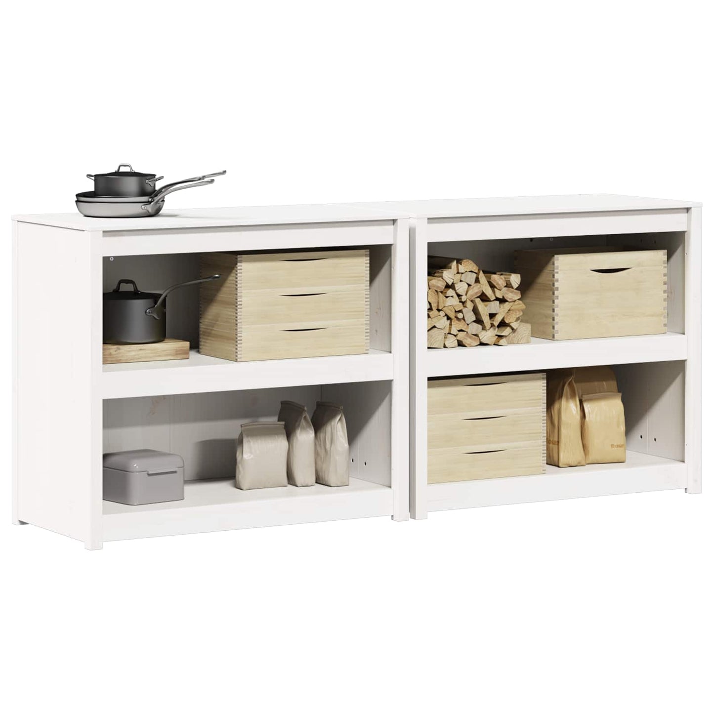 Buitenkeukenkast MEPPEL 2 pcs Wit 212 x 55 x 92 cm is nu te koop bij PeponiXL, paradijselijk wonen!