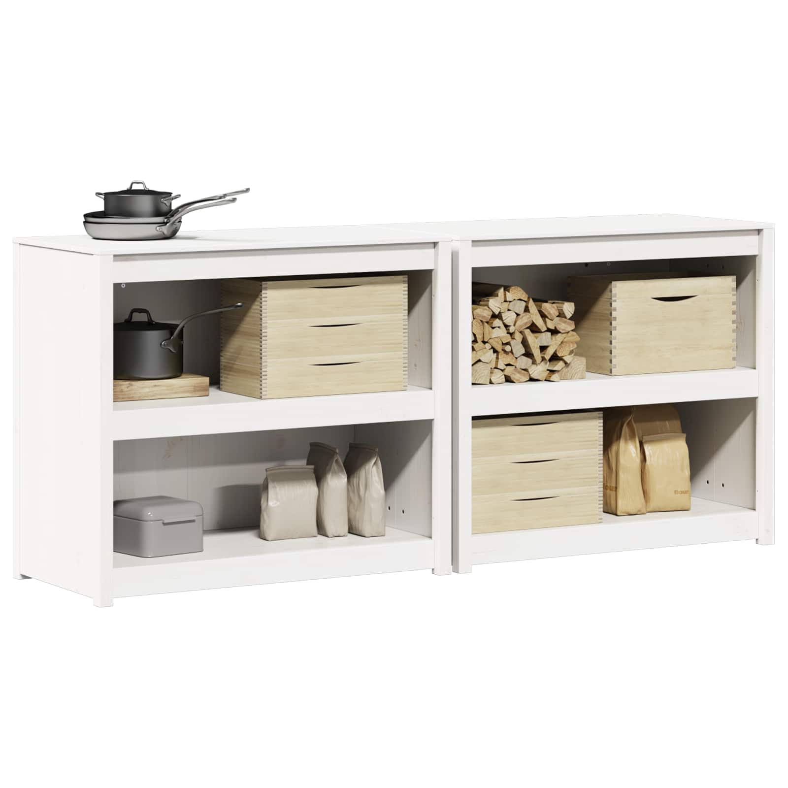 Buitenkeukenkast MEPPEL 2 pcs Wit 212 x 55 x 92 cm is nu te koop bij PeponiXL, paradijselijk wonen!