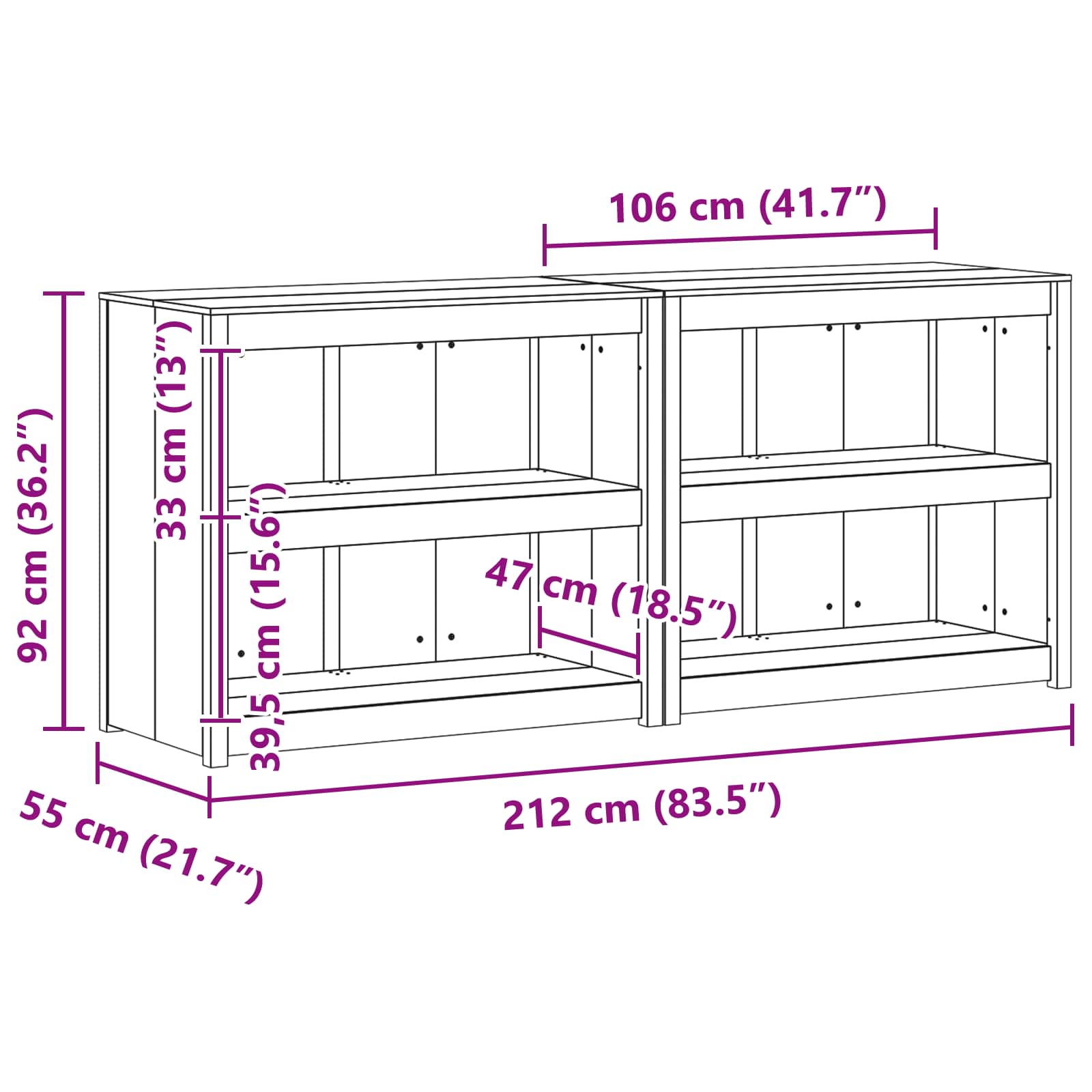 Buitenkeukenkast MEPPEL 2 pcs Wit 212 x 55 x 92 cm is nu te koop bij PeponiXL, paradijselijk wonen!