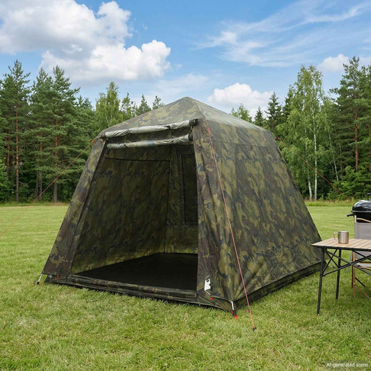Vis tent Snelle Vrijgave -persoons 4-persoons Lichte Camouflage is nu te koop bij PeponiXL, paradijselijk wonen!