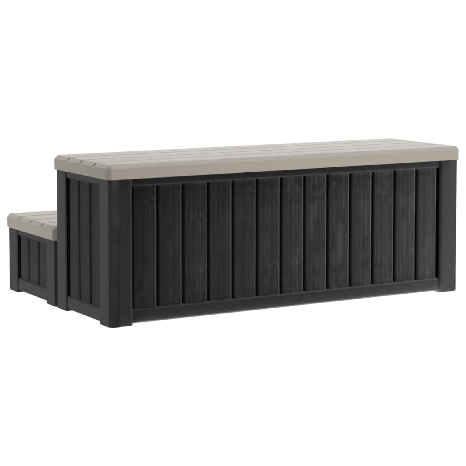 Hottub-opstap met Opbergruimte 2-traps Bruin en Grijs PP is nu te koop bij PeponiXL, paradijselijk wonen!