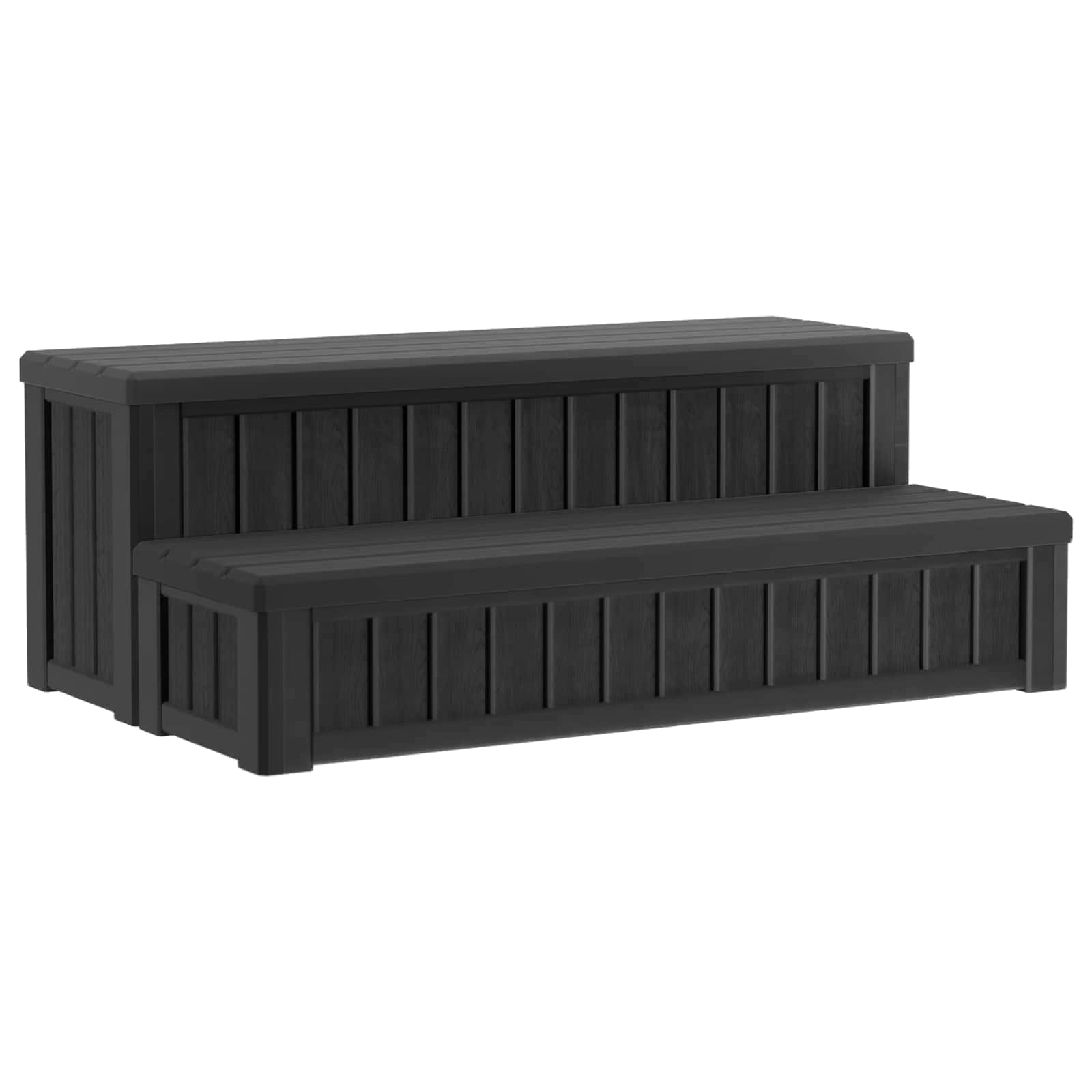 Hot Tub Stap met Opbergruimte 2-Staps Zwart 93 x 57 x 35 cm PP is nu te koop bij PeponiXL, paradijselijk wonen!