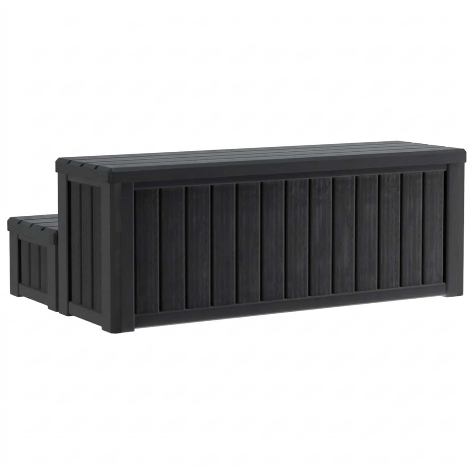 Hot Tub Stap met Opbergruimte 2-Staps Zwart 93 x 57 x 35 cm PP is nu te koop bij PeponiXL, paradijselijk wonen!