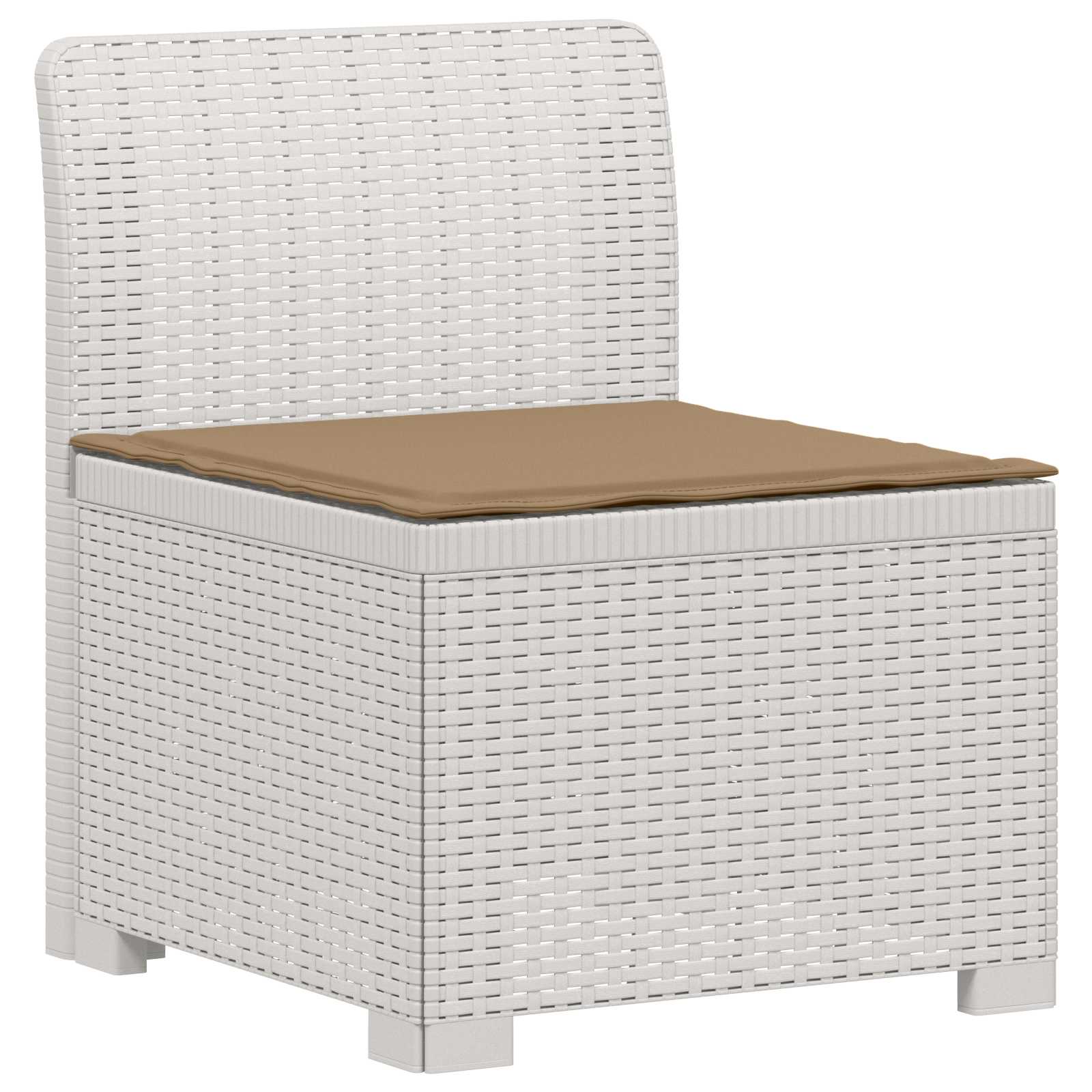 5-Zits Tuin Sofa met Kussens Rattan Look PP Wit is nu te koop bij PeponiXL, paradijselijk wonen!