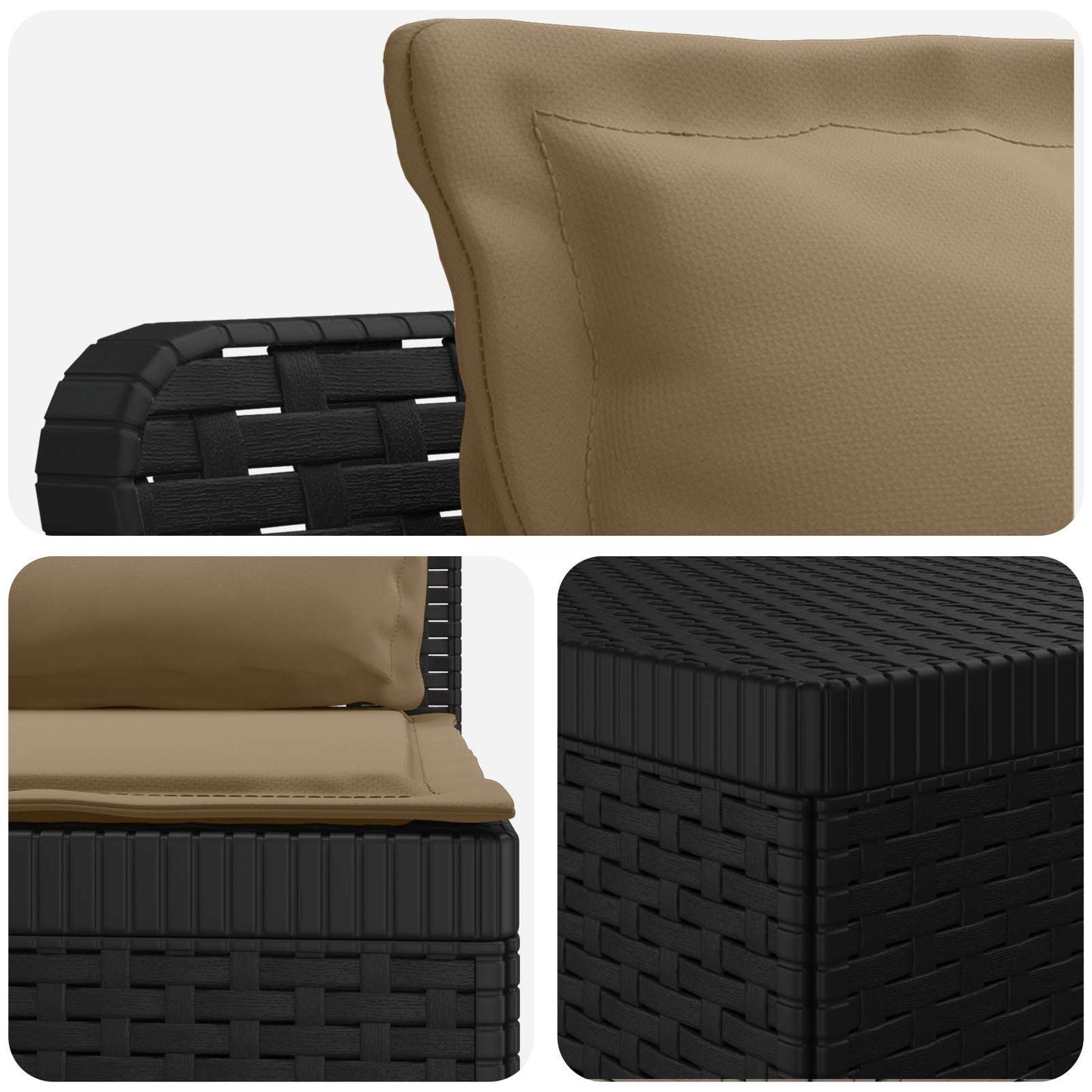 5-Zits Tuin Sofa met Kussens Rattan Look PP Antraciet is nu te koop bij PeponiXL, paradijselijk wonen!