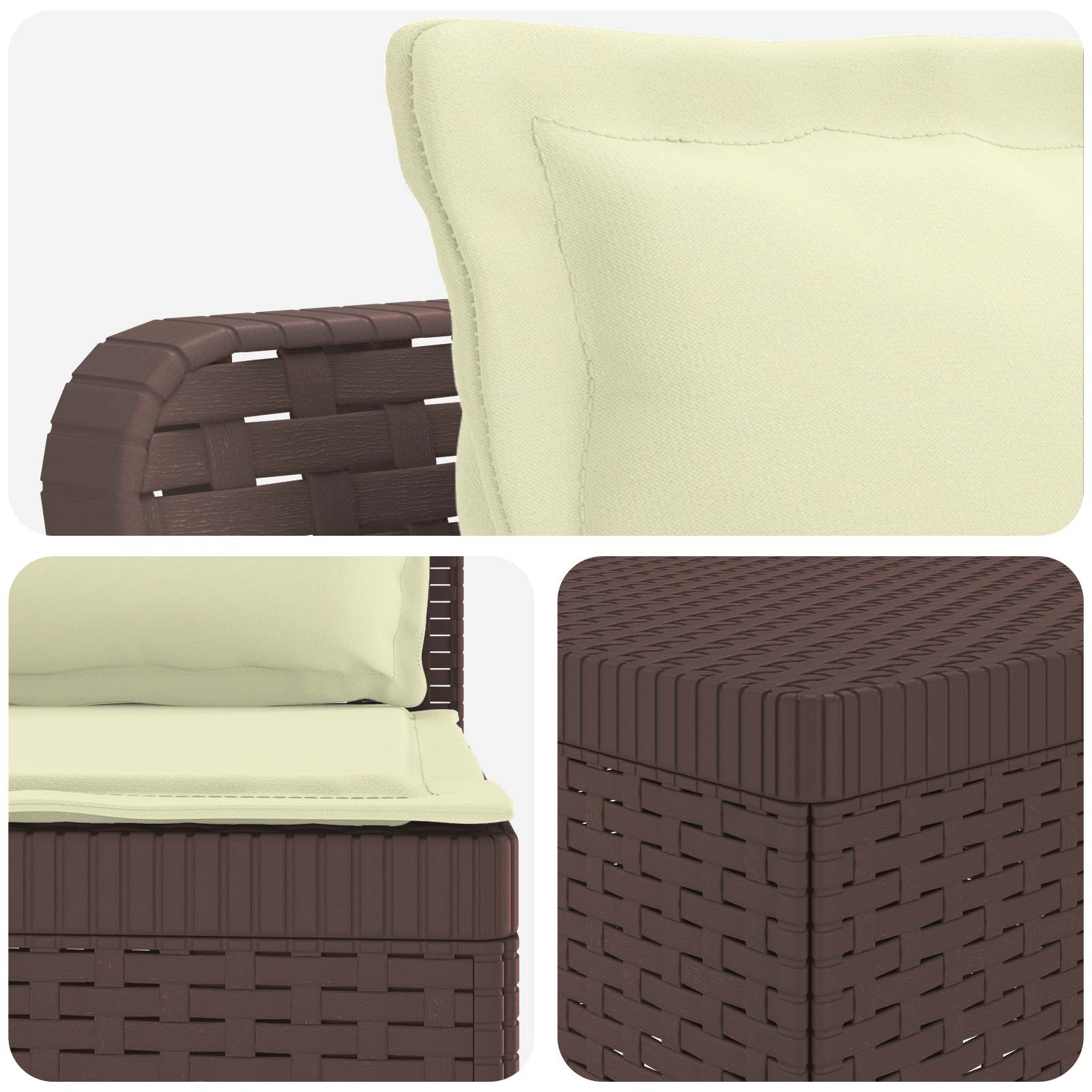 5-Zits Tuin Sofa met Kussens Rattan Look PP Bruin is nu te koop bij PeponiXL, paradijselijk wonen!
