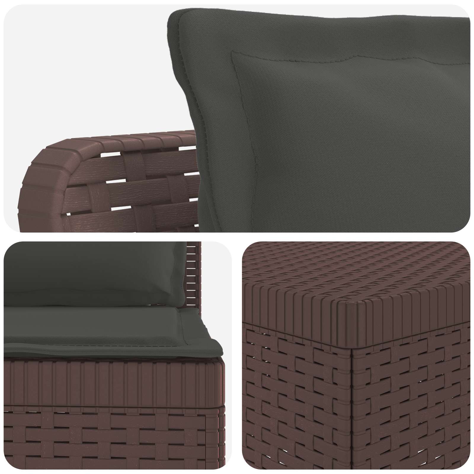 5-Zits Tuin Sofa met Kussens Rattan Look PP Bruin is nu te koop bij PeponiXL, paradijselijk wonen!
