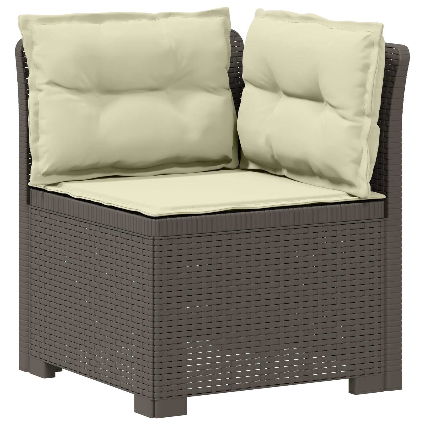 5-Zits Tuin Sofa met Kussens Rattan Look PP Lichtgrijs is nu te koop bij PeponiXL, paradijselijk wonen!