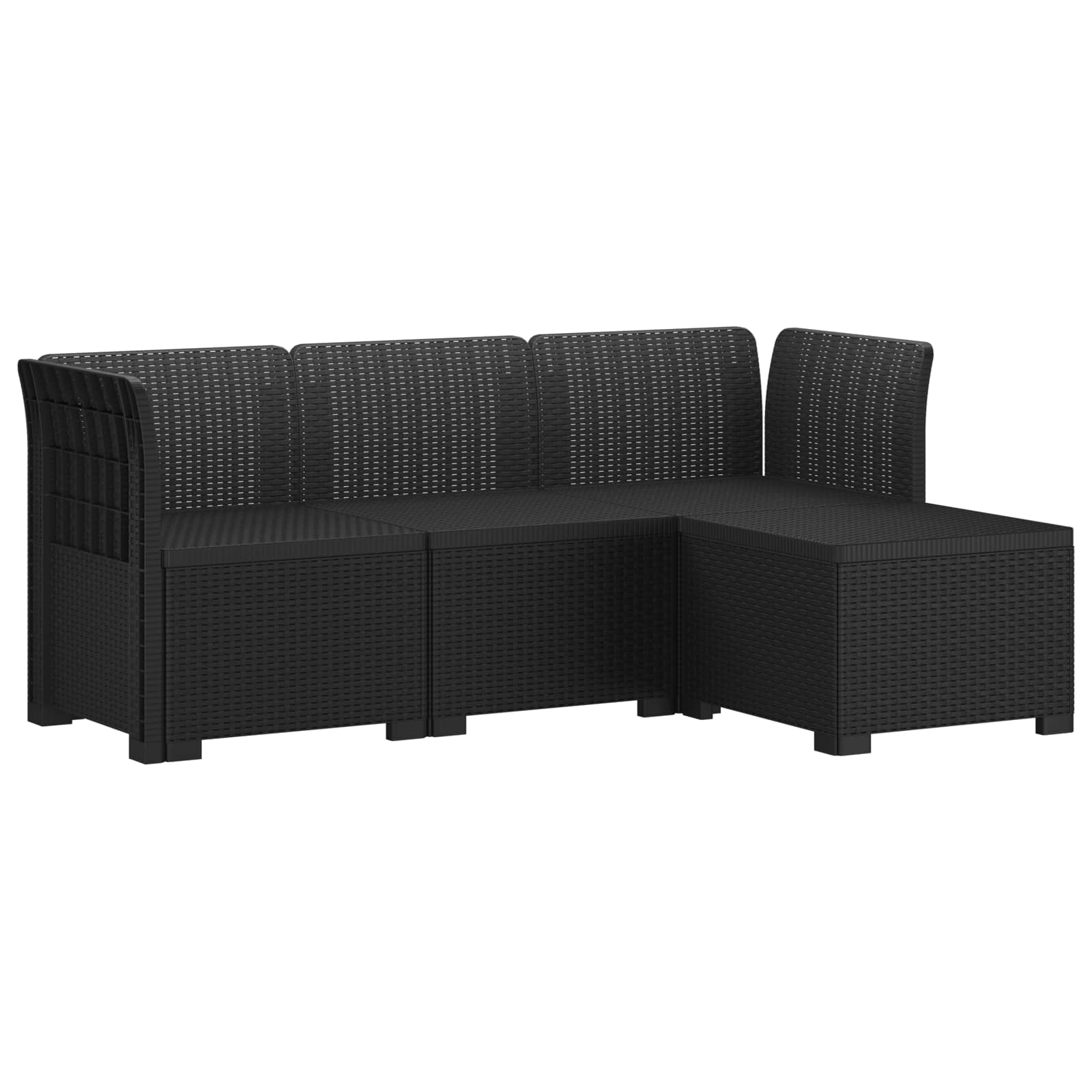 4-Persoons Tuinbank Rieten Look PP Antraciet is nu te koop bij PeponiXL, paradijselijk wonen!