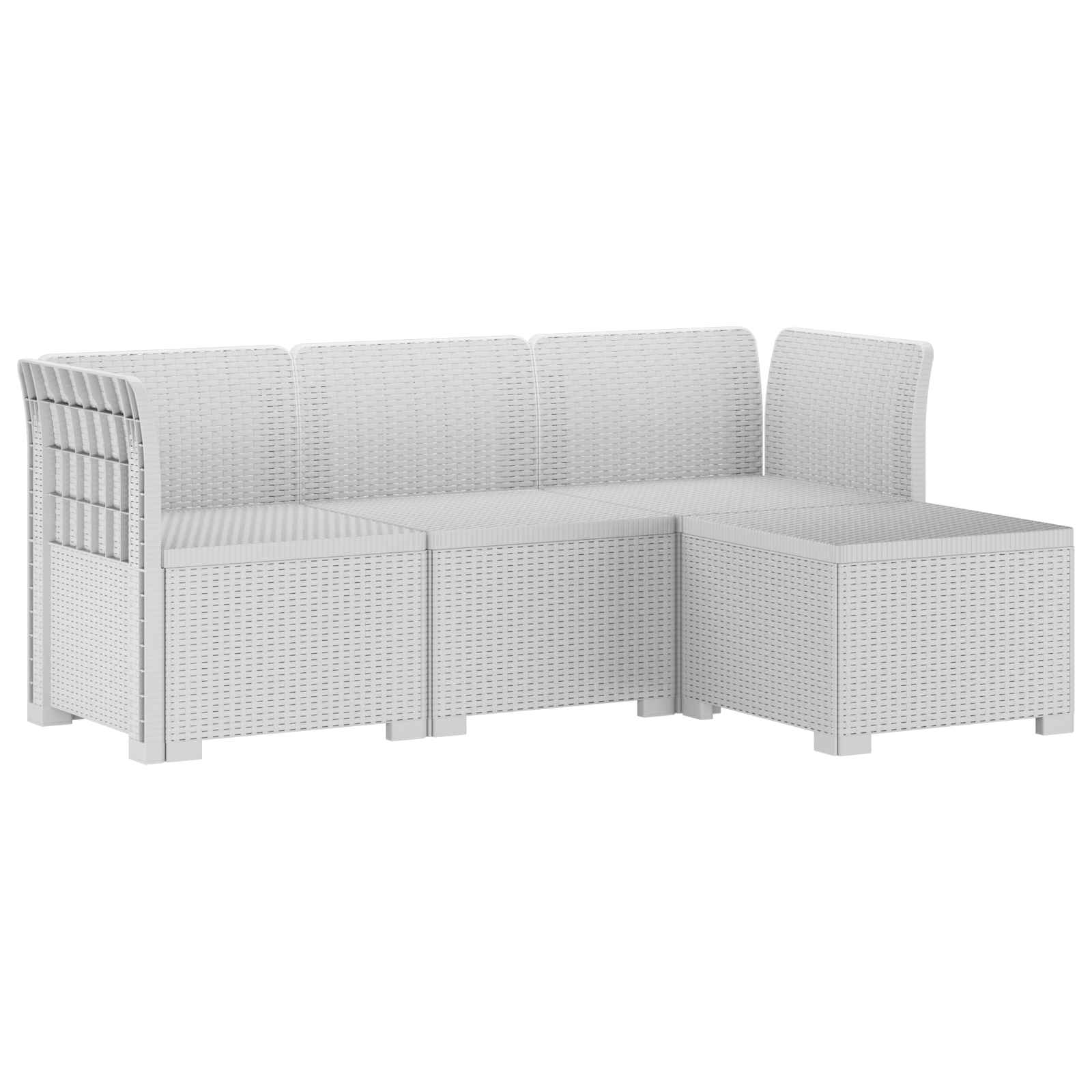 4-Persoons Tuinbank Rieten Look PP Wit is nu te koop bij PeponiXL, paradijselijk wonen!