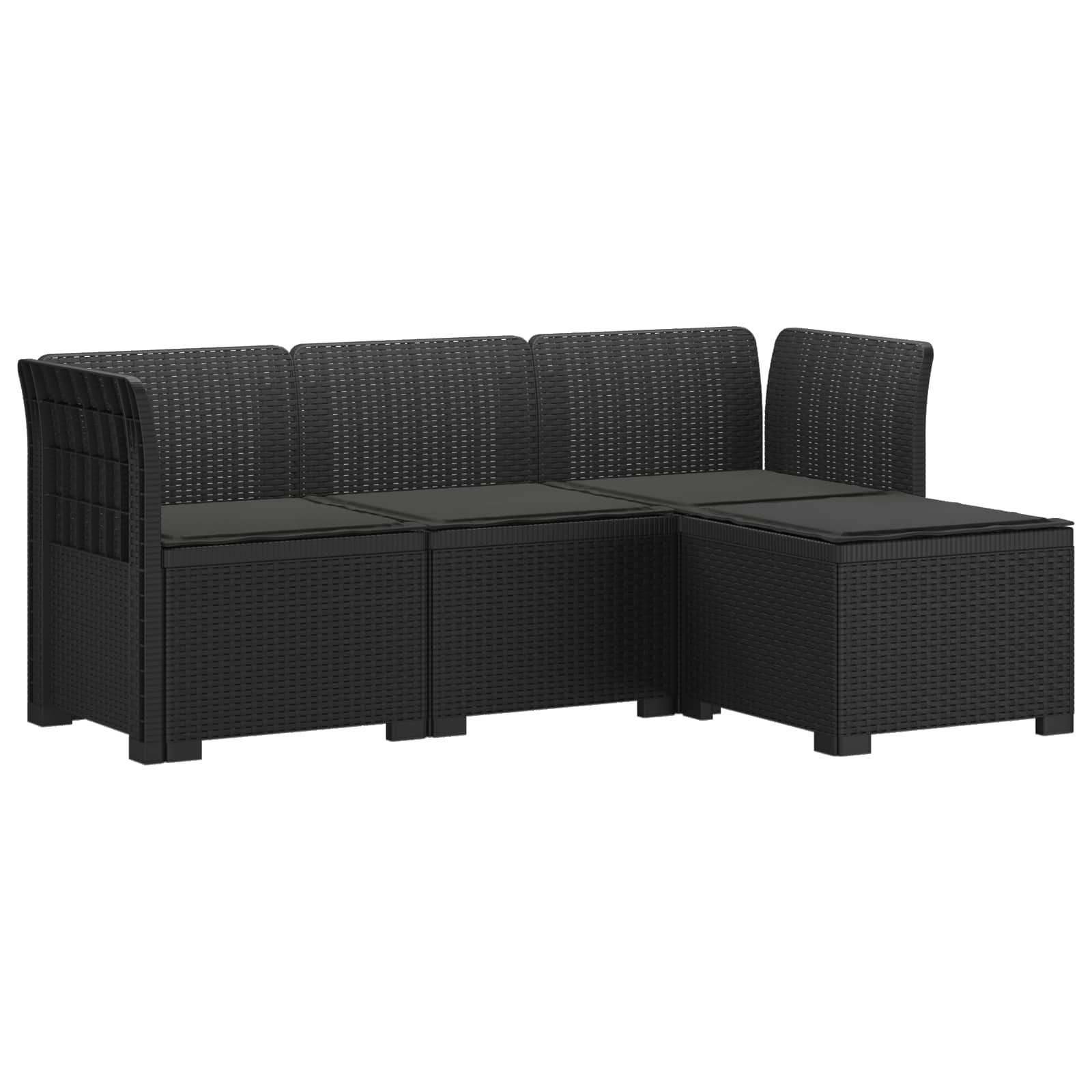 4-Persoons Tuinbank met Kussens Rieten Look PP Antraciet is nu te koop bij PeponiXL, paradijselijk wonen!