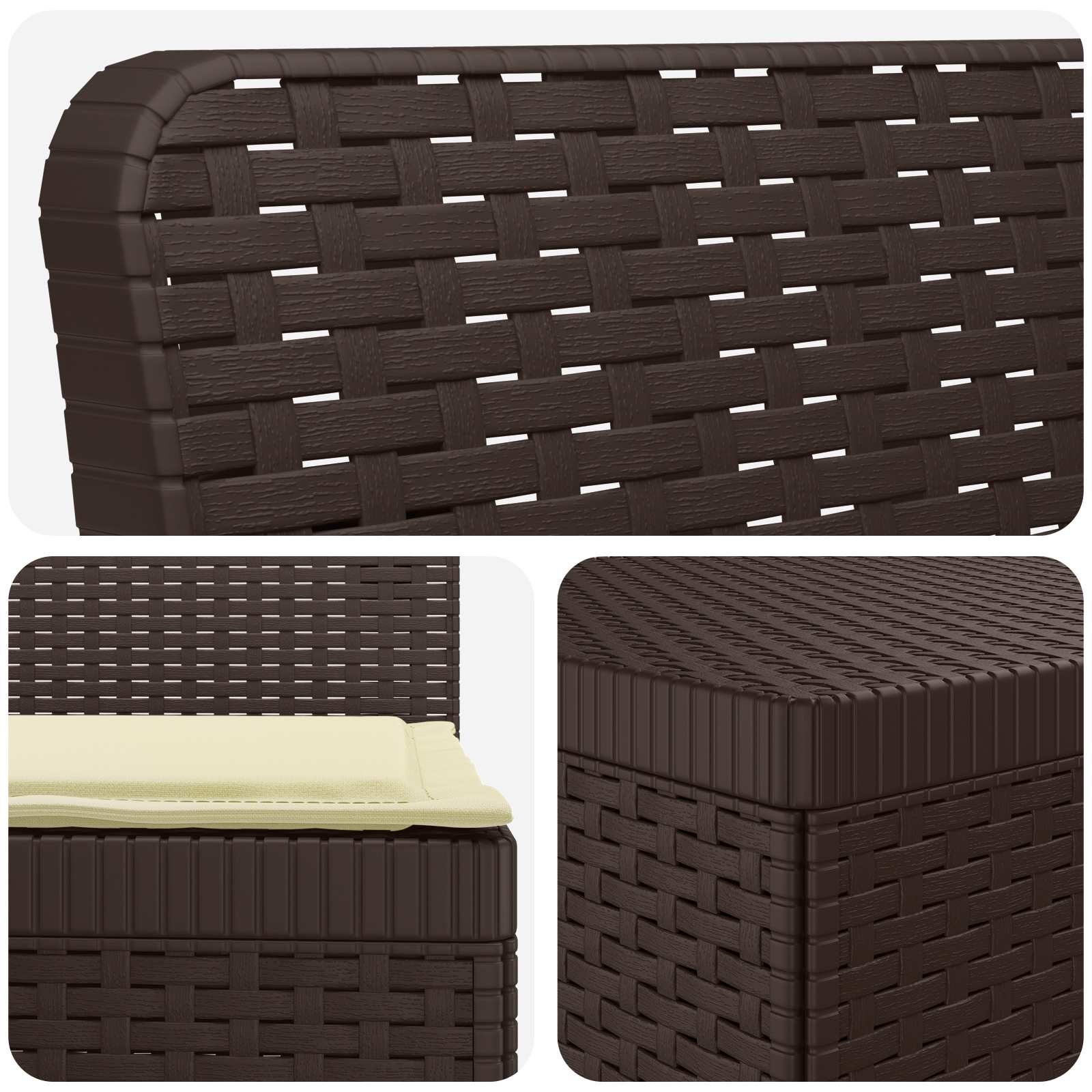 4-Persoons Tuinbank met Kussens Rieten Look PP Bruin is nu te koop bij PeponiXL, paradijselijk wonen!