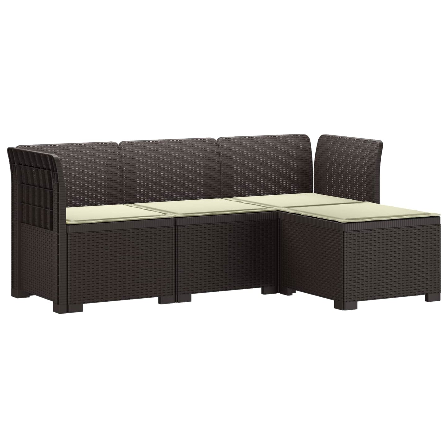 4-Persoons Tuinbank met Kussens Rieten Look PP Bruin is nu te koop bij PeponiXL, paradijselijk wonen!