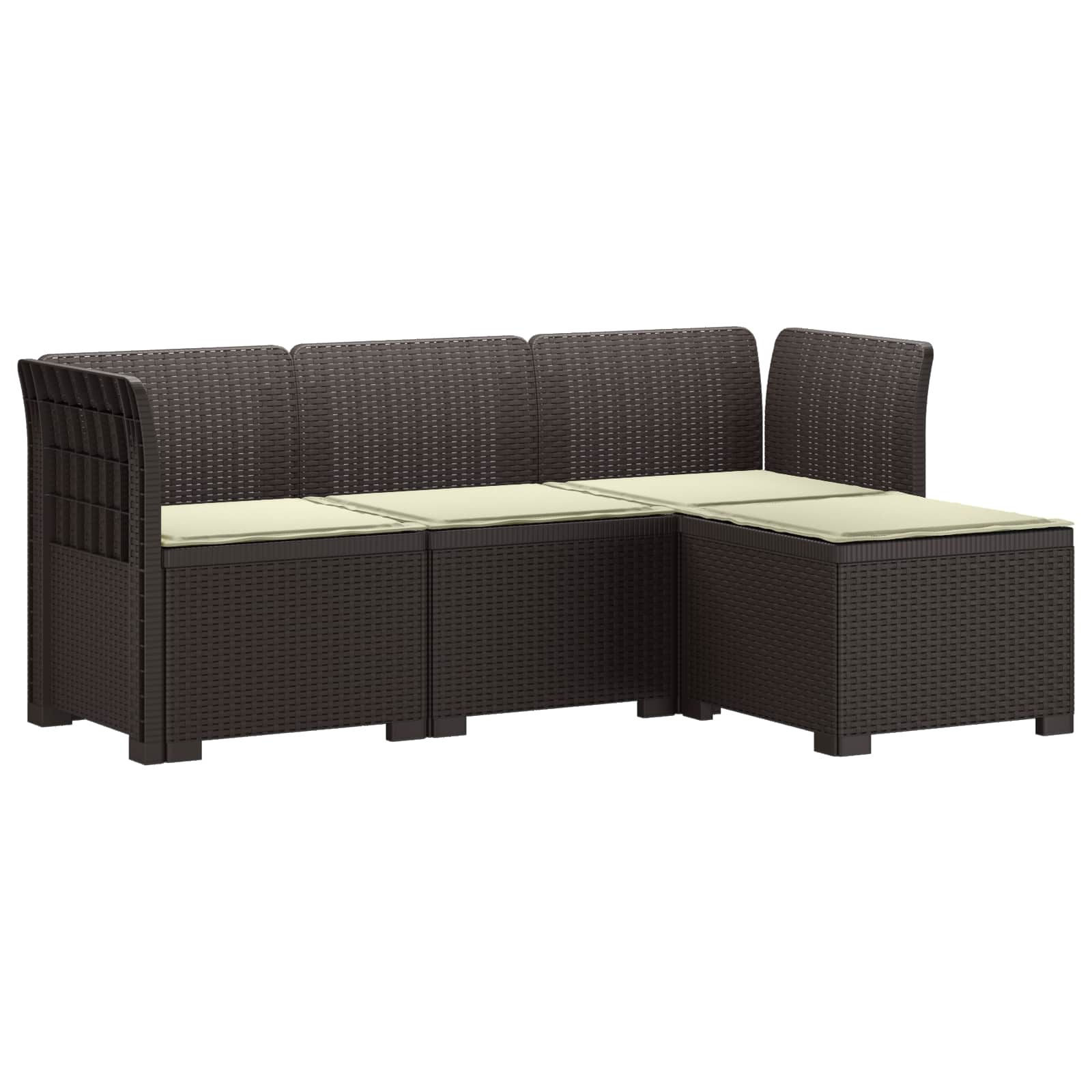 4-Persoons Tuinbank met Kussens Rieten Look PP Bruin is nu te koop bij PeponiXL, paradijselijk wonen!