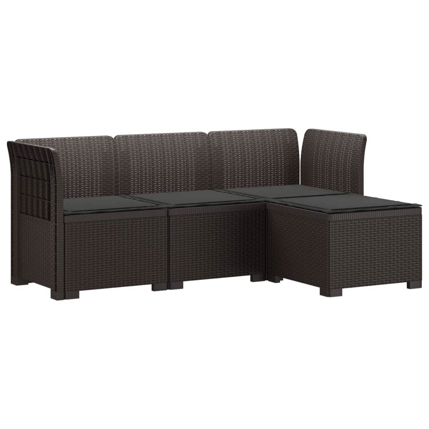 4-Persoons Tuinbank met Kussens Rieten Look PP Bruin is nu te koop bij PeponiXL, paradijselijk wonen!