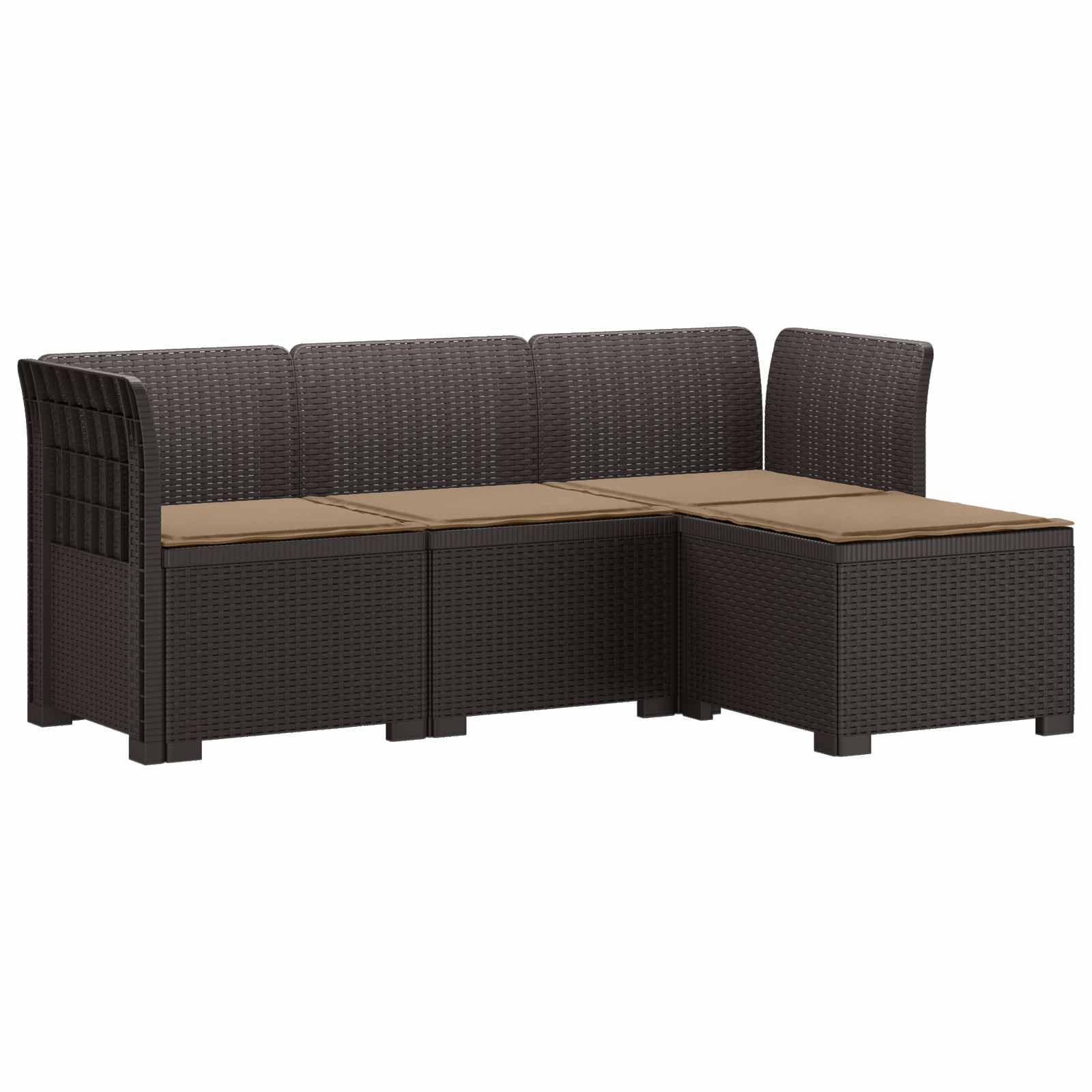 4-Persoons Tuinbank met Kussens Rieten Look PP Bruin is nu te koop bij PeponiXL, paradijselijk wonen!
